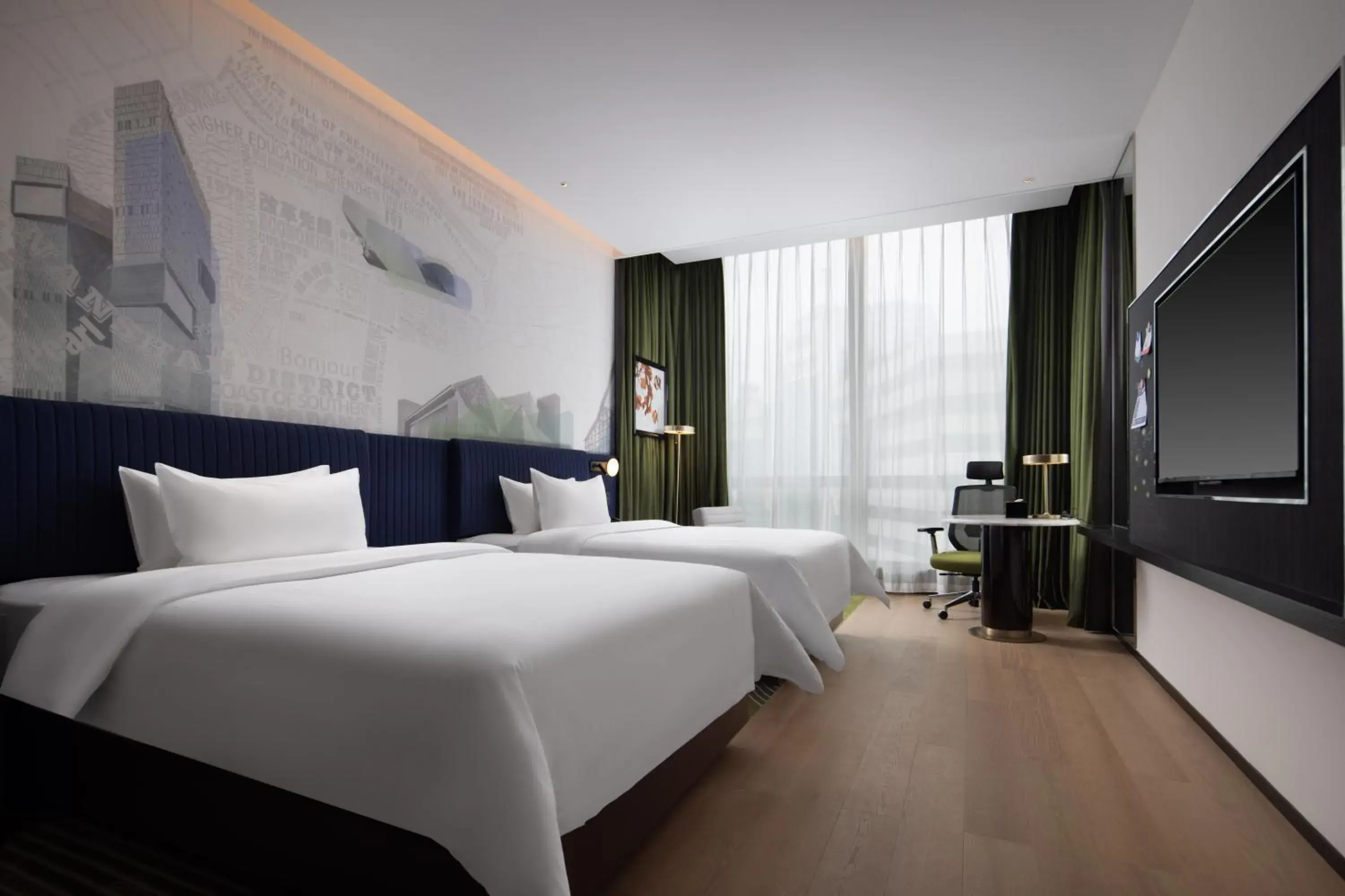 Photo of the whole room, Bed in Hampton by Hilton Shenzhen Nanshan Science and Technology Park Photo of the whole room, Bed in Hampton by Hilton Shenzhen Nanshan Science and Technology Park