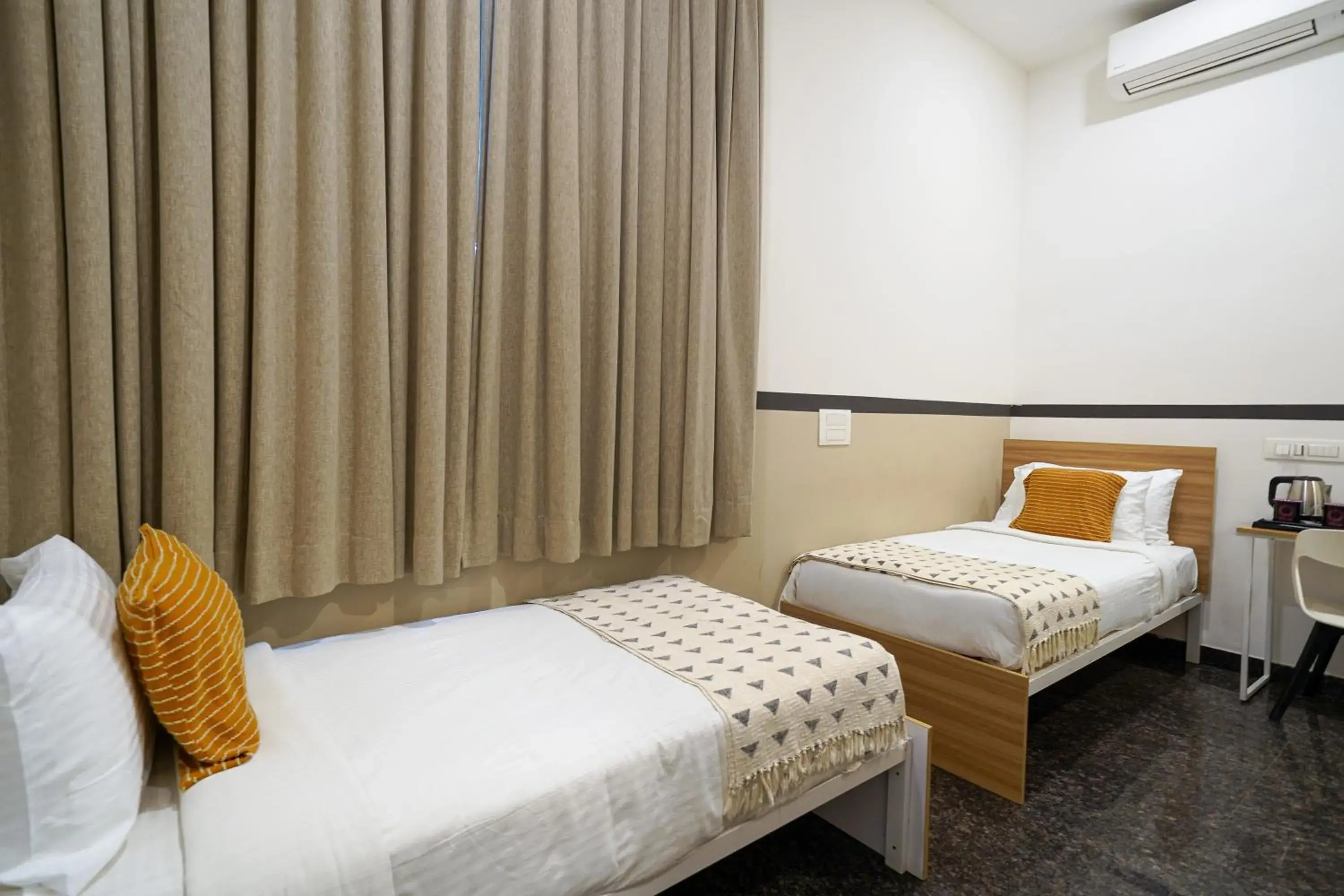 Bedroom, Bed in Olive Zip Domlur by Embassy Group Bedroom, Bed in Olive Zip Domlur by Embassy Group