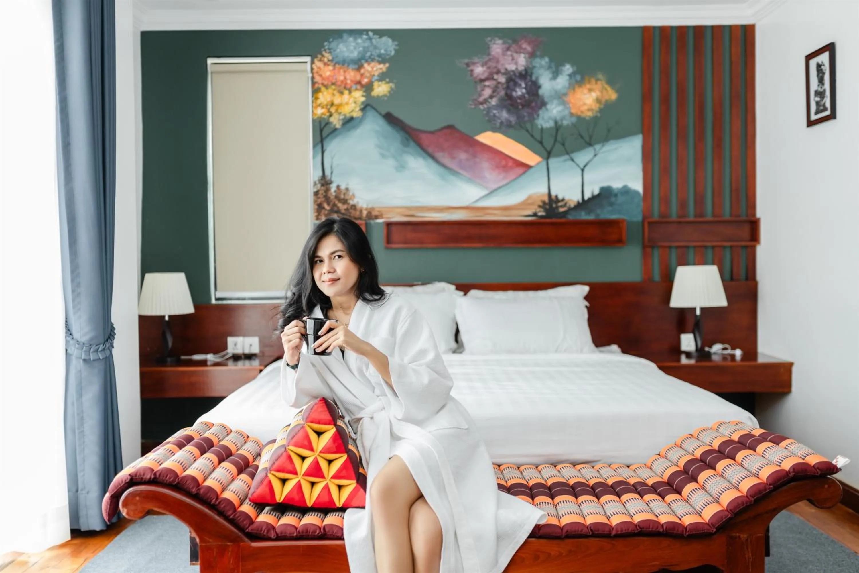 View (from property/room), Bed in Le Vert Angkor Hotel