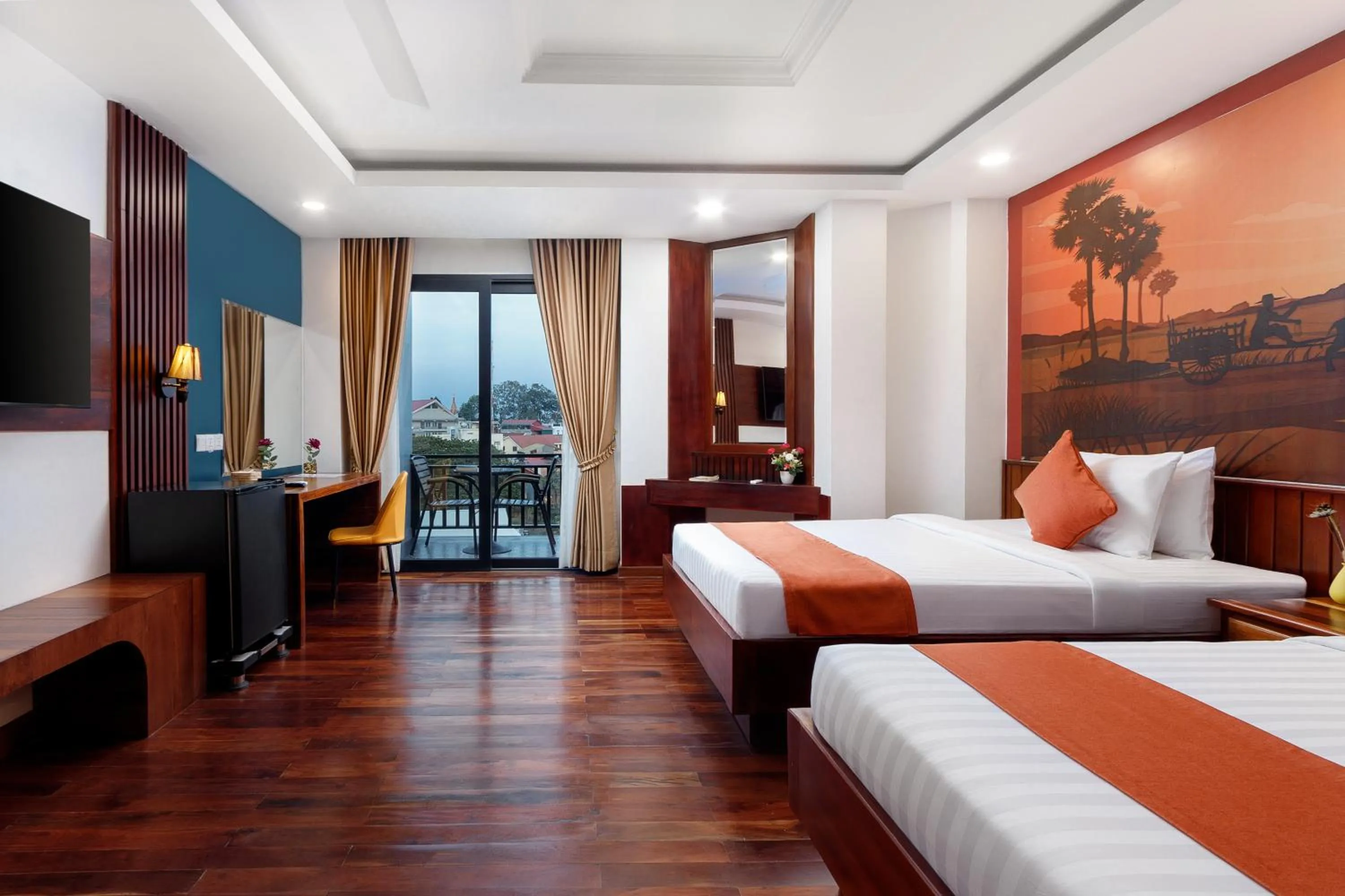 Bed in Le Vert Angkor Hotel