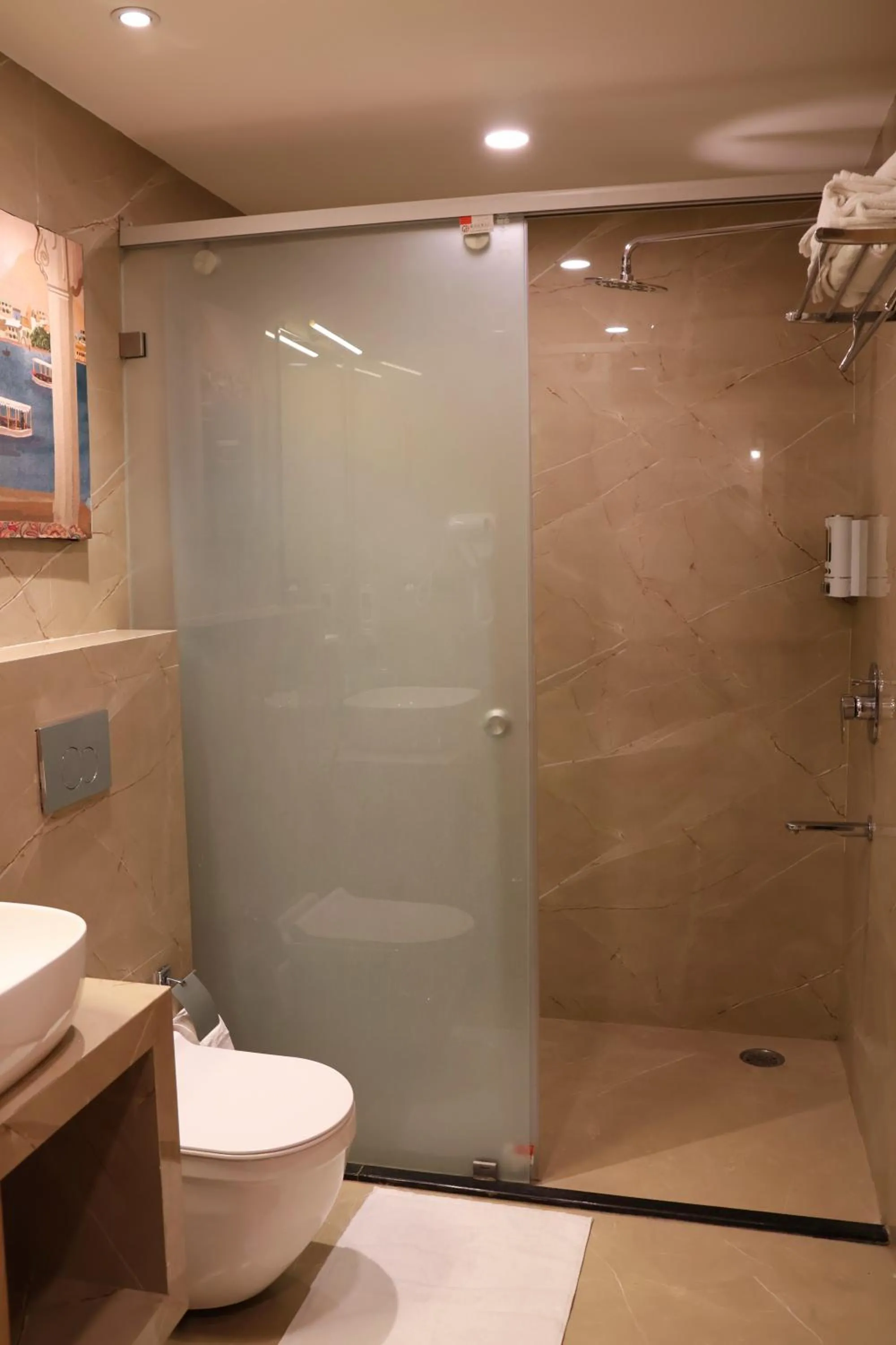 Shower in Labels Hotel