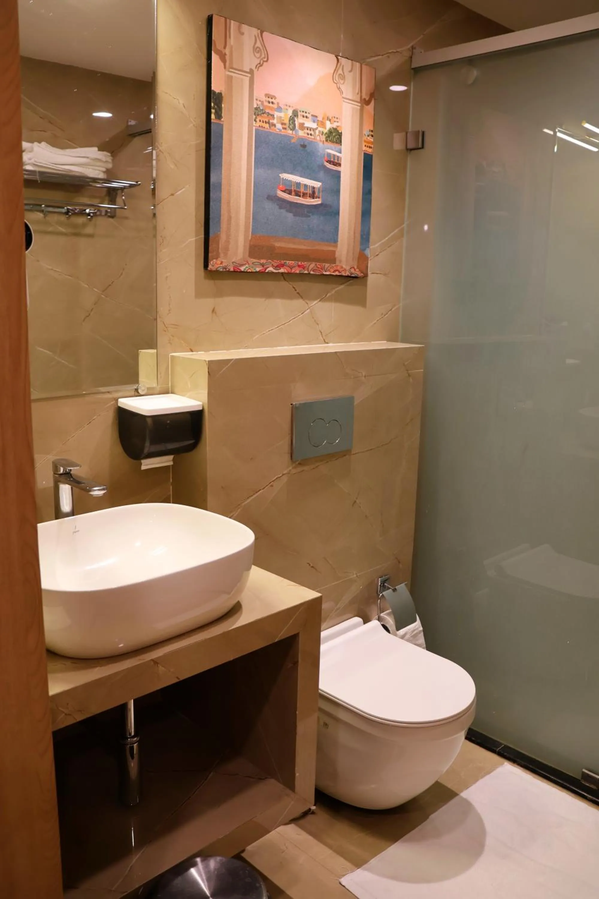 Bathroom in Labels Hotel