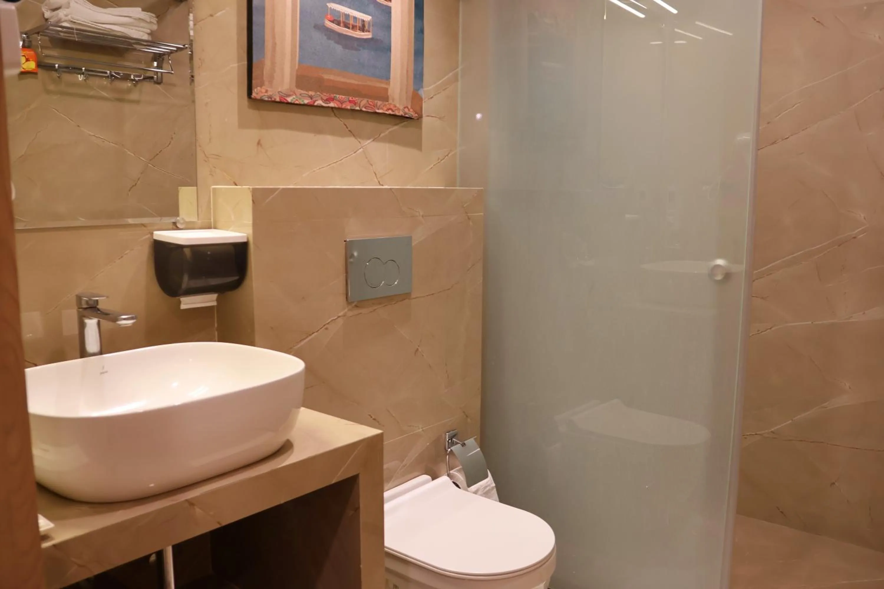 Bathroom in Labels Hotel