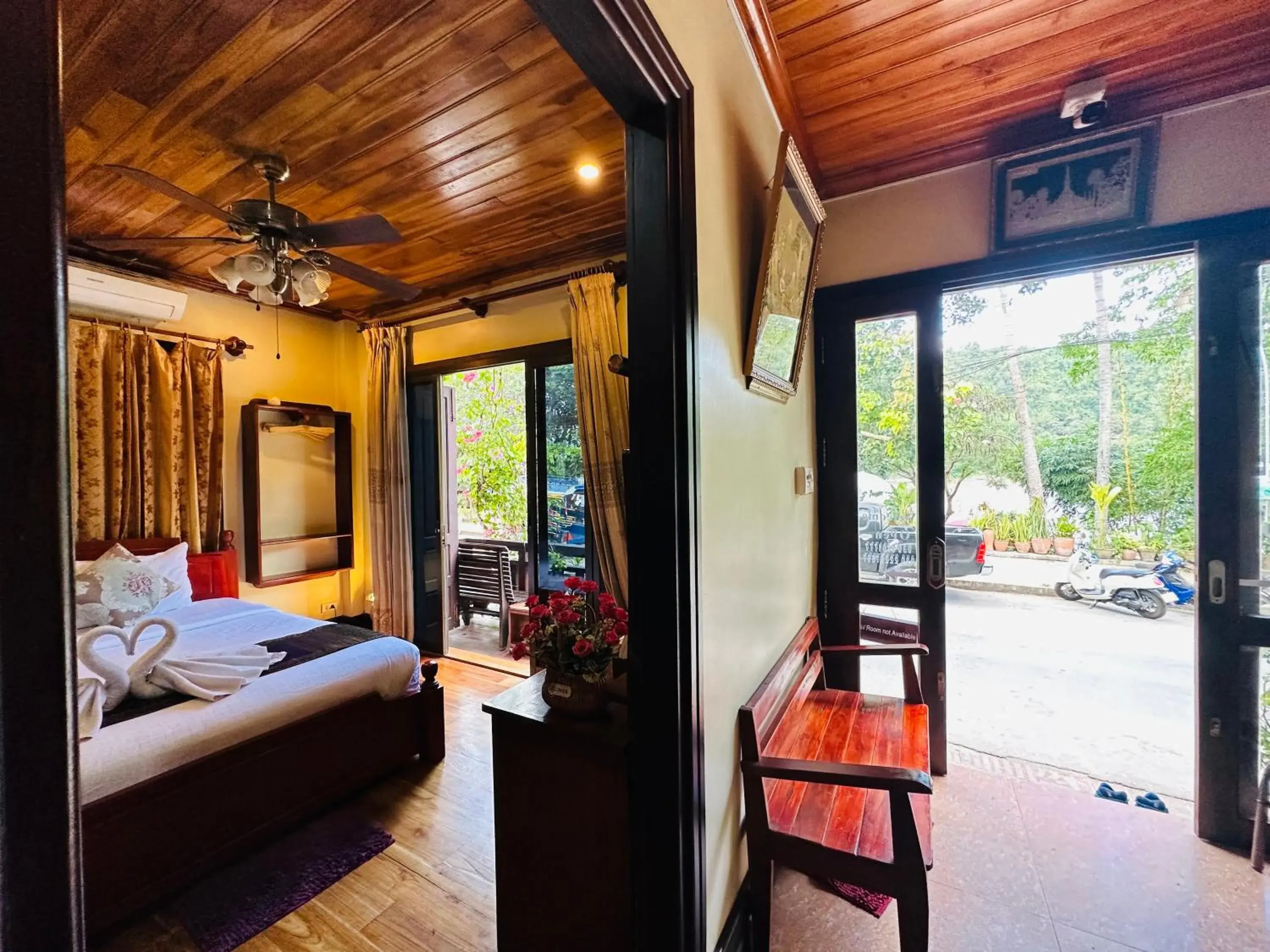 Patio, Bed in Anisa Mekong Riverside Villa Patio, Bed in Anisa Mekong Riverside Villa