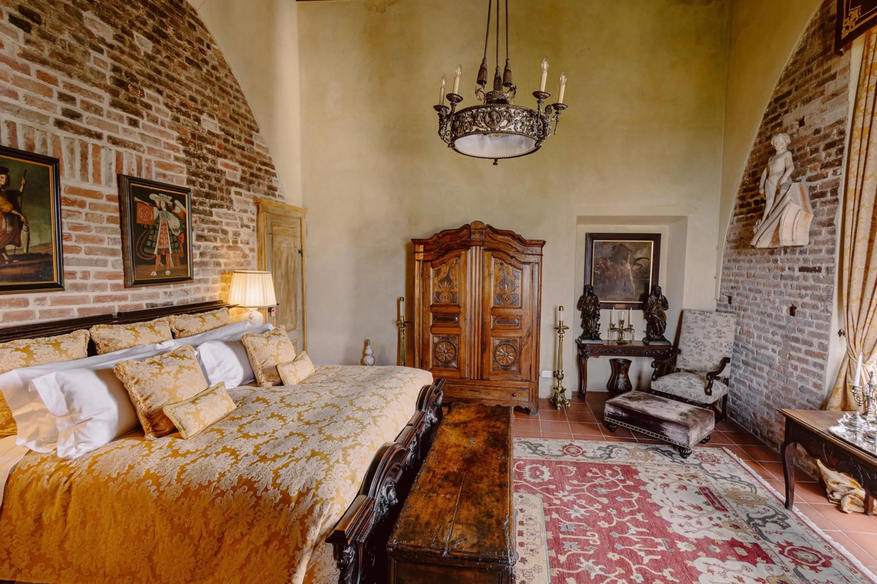 Bed in Castello di Casalborgone, Luxury Italian Castle Hotel