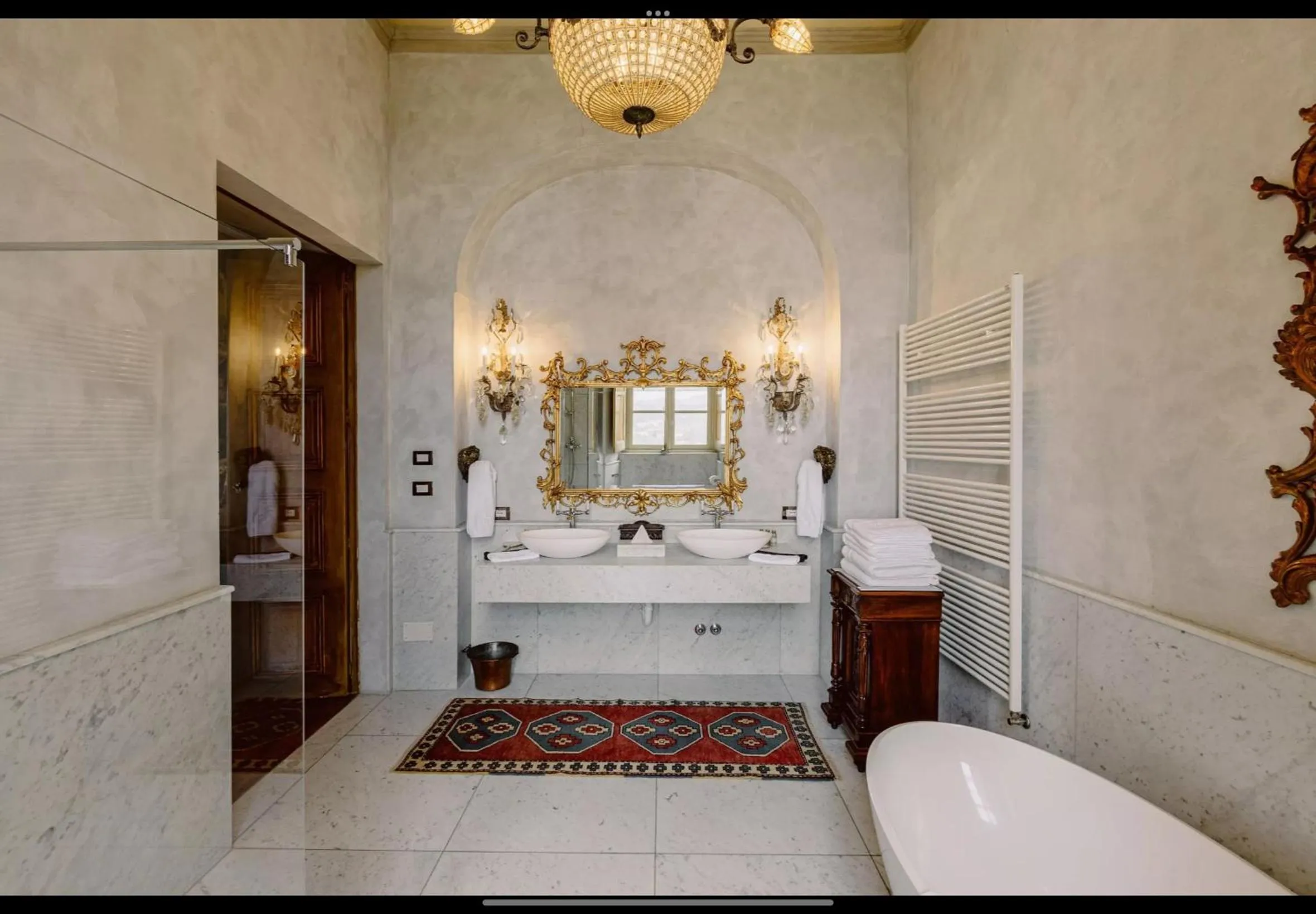 Bathroom in Castello di Casalborgone, Luxury Italian Castle Hotel
