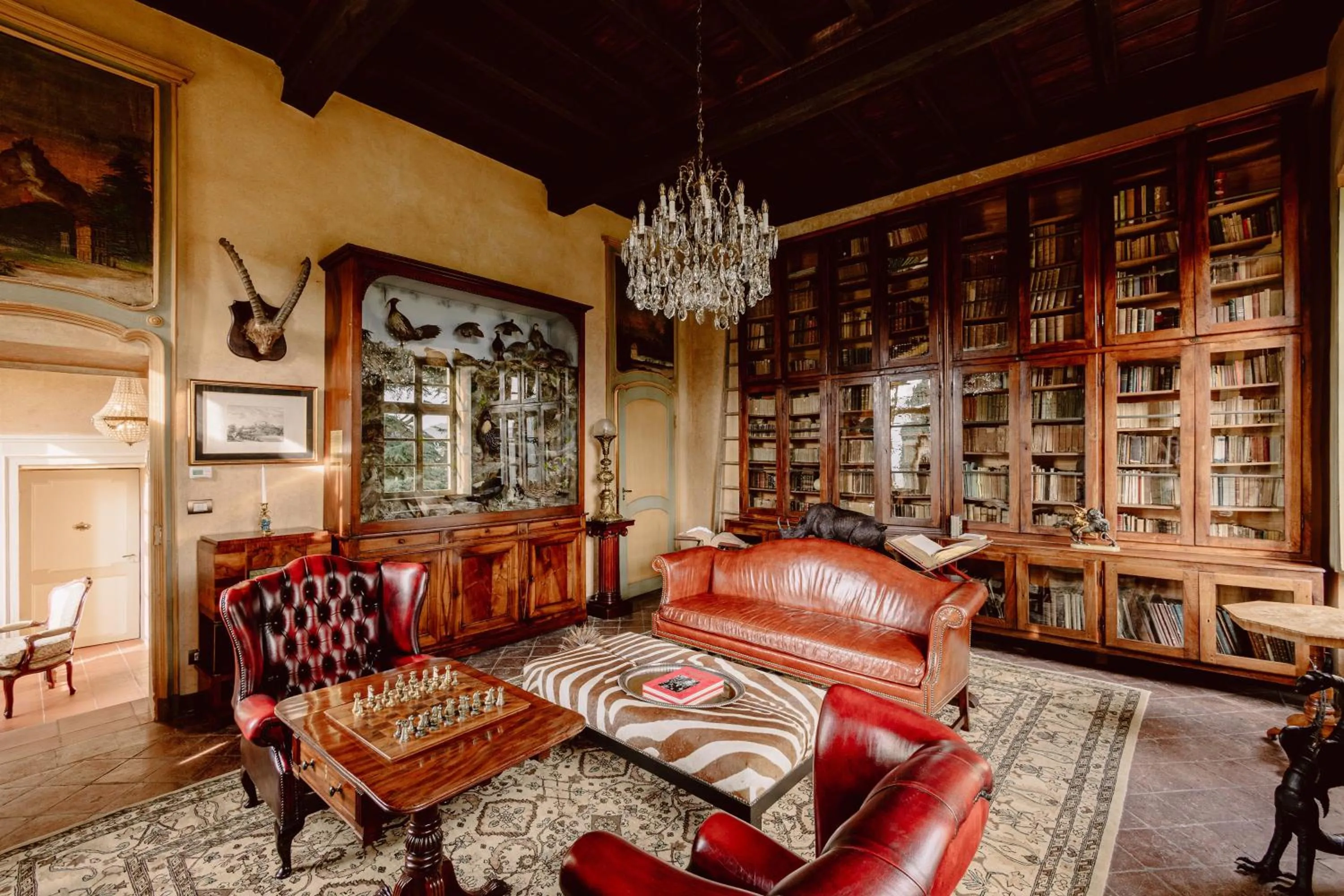 Library in Castello di Casalborgone, Luxury Italian Castle Hotel