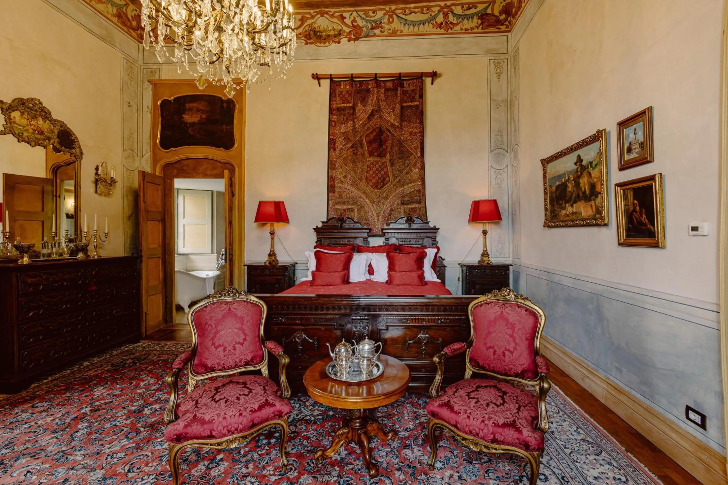 Seating area in Castello di Casalborgone, Luxury Italian Castle Hotel