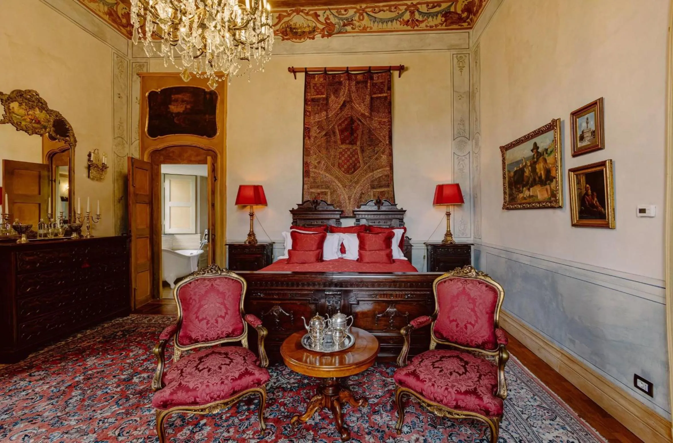 Seating area in Castello di Casalborgone, Luxury Italian Castle Hotel