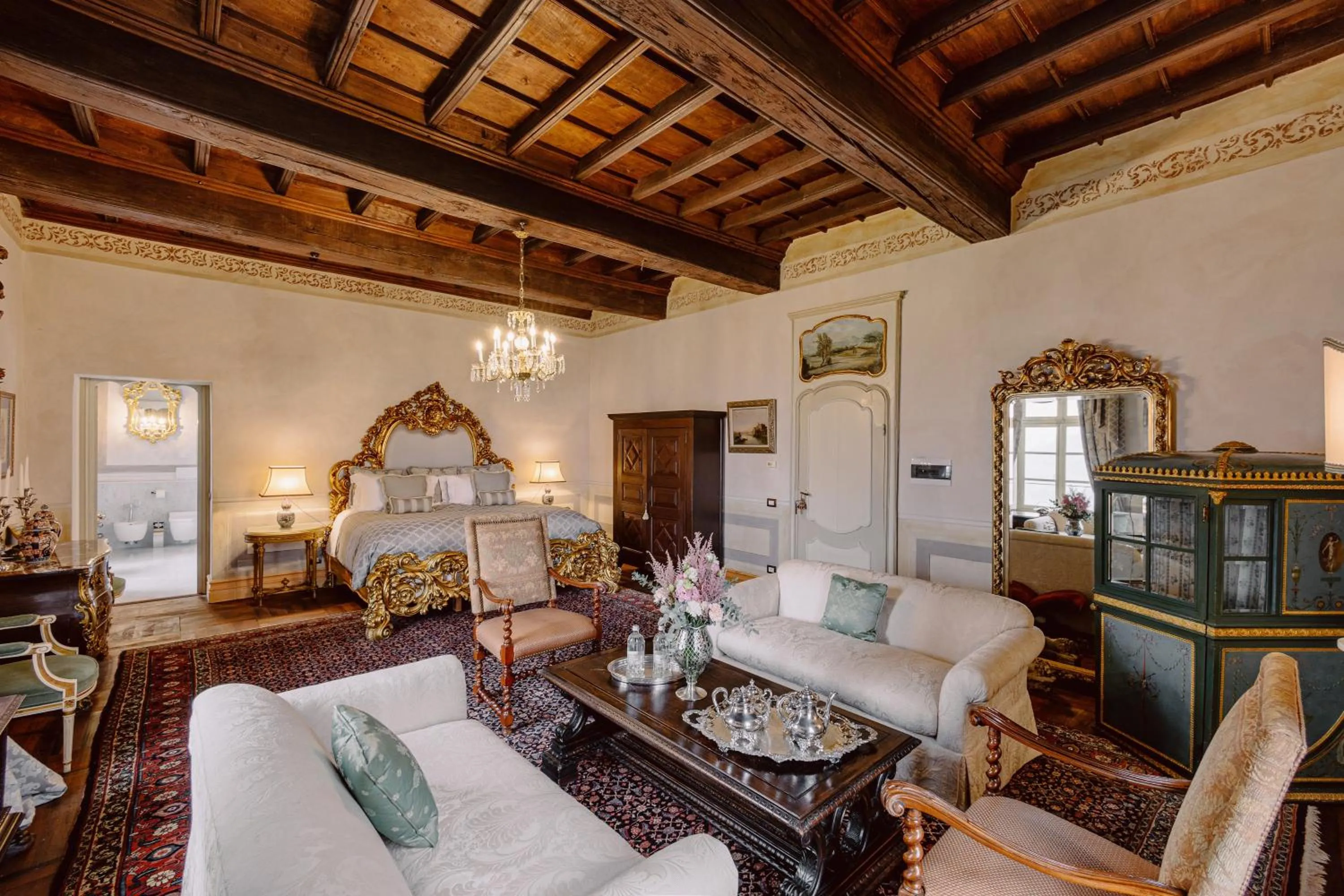 Seating area in Castello di Casalborgone, Luxury Italian Castle Hotel