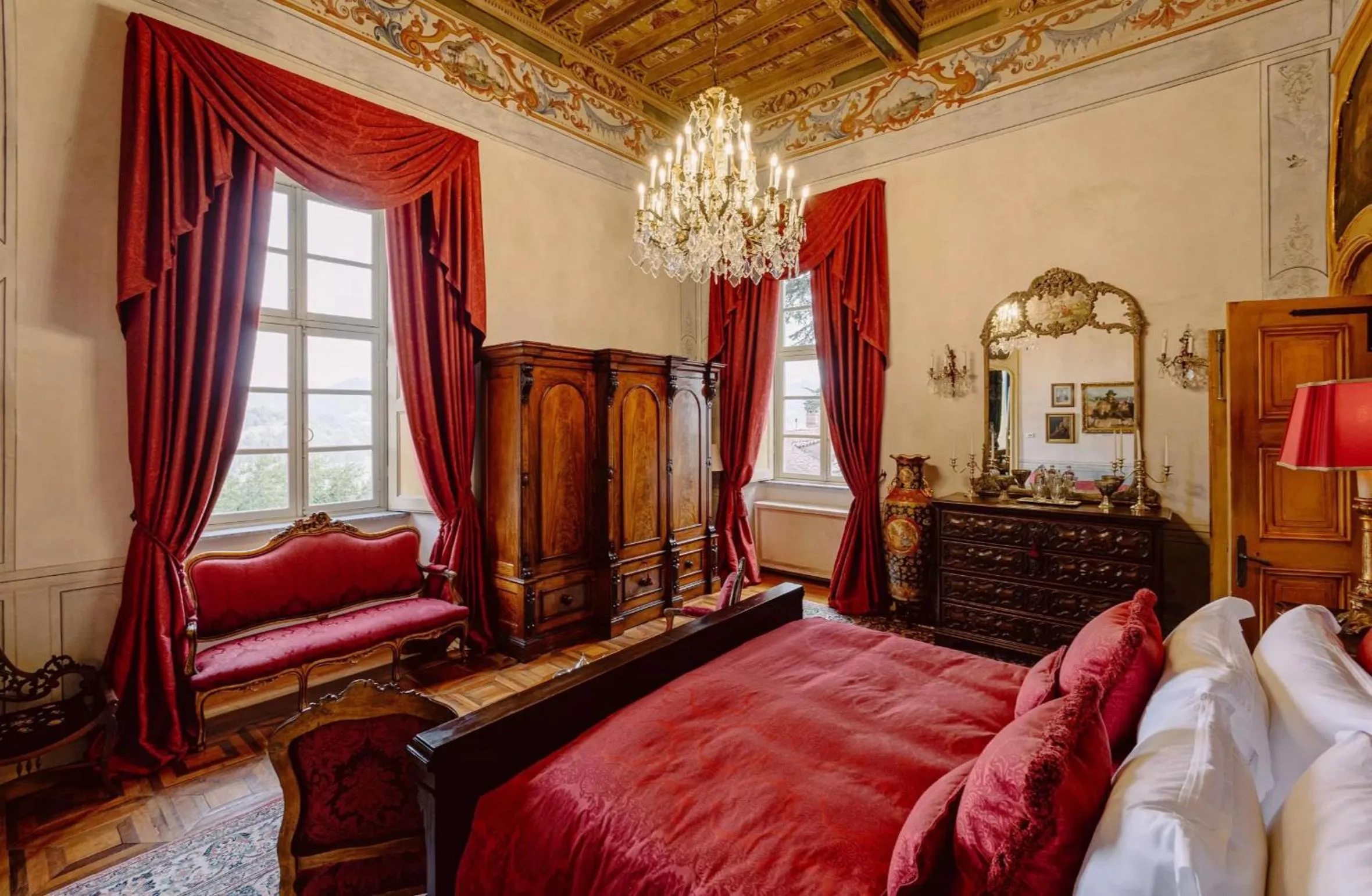 Bed in Castello di Casalborgone, Luxury Italian Castle Hotel