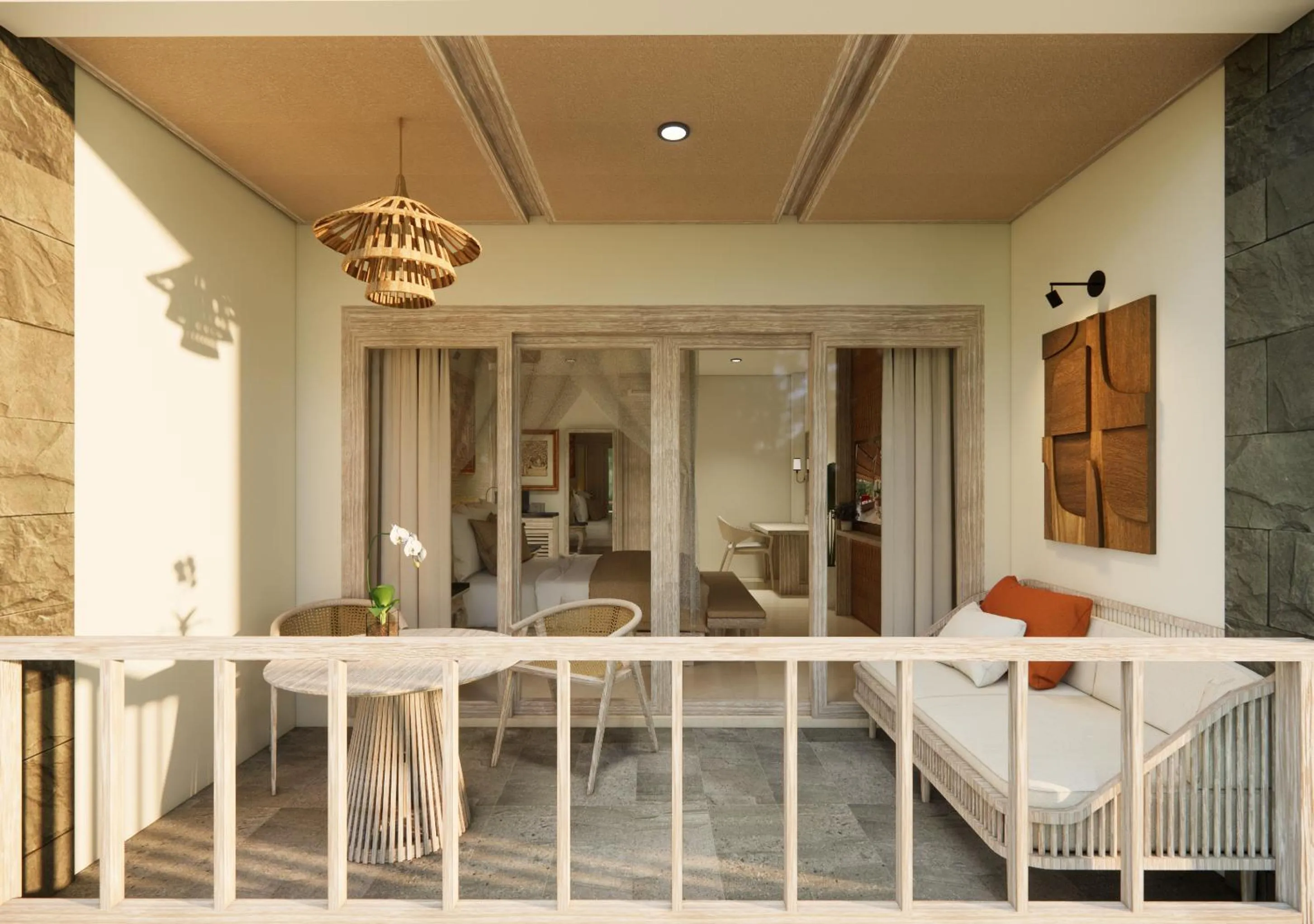 Seating area in The Kayon Resort