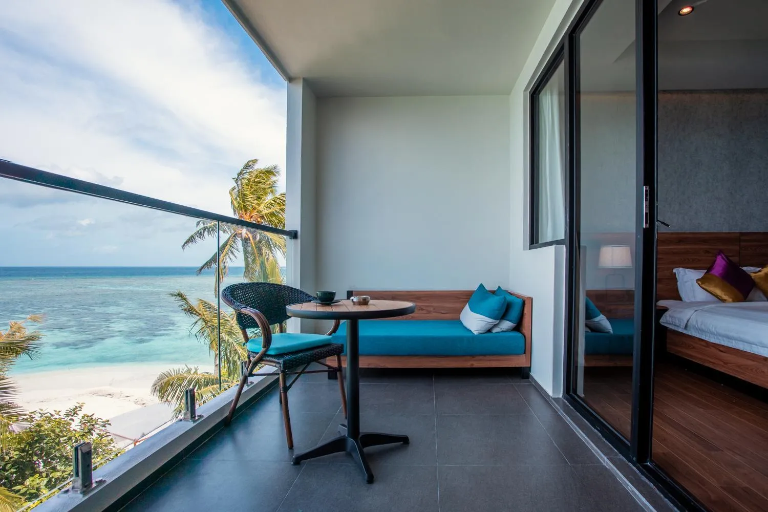 Balcony/Terrace, Bed in Plumeria Maldives