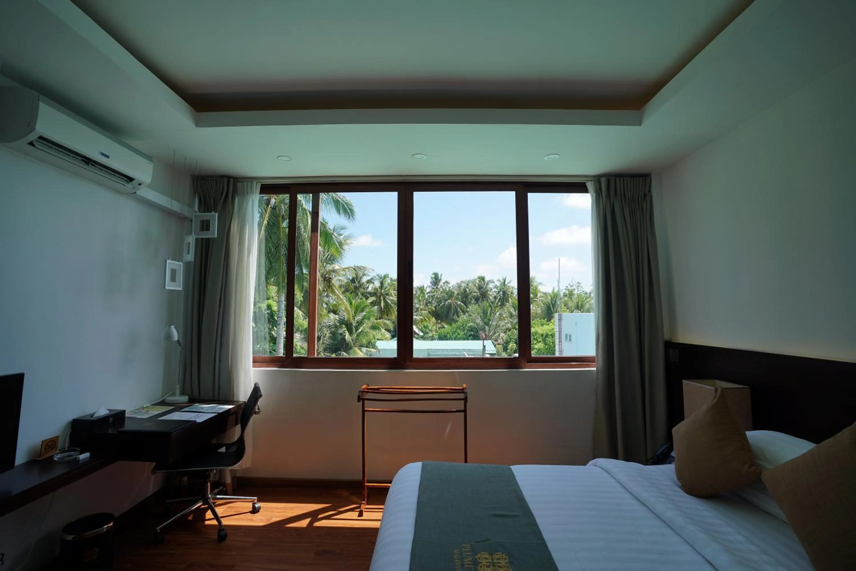 View (from property/room), Bed in Plumeria Maldives