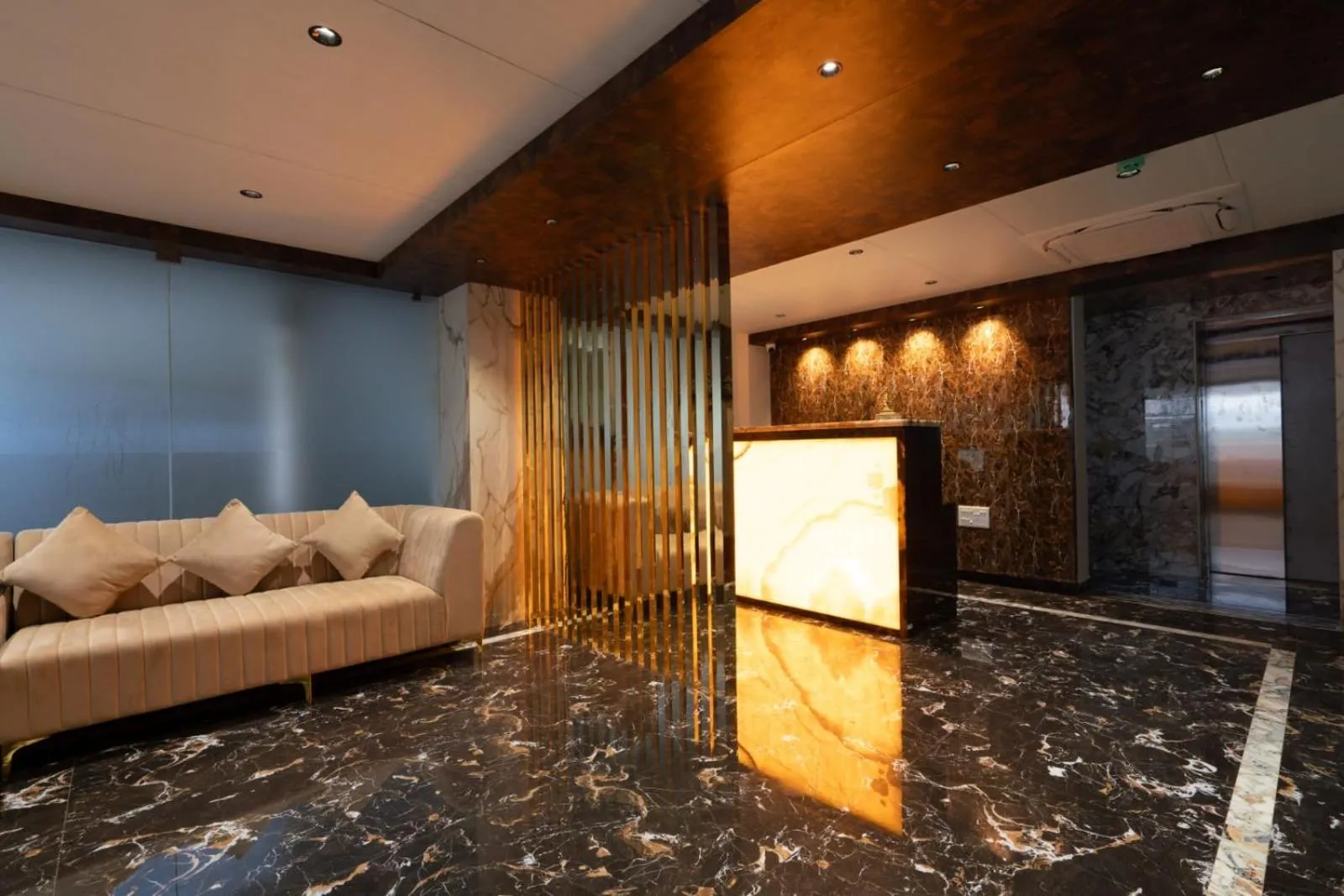 Seating area in Hotel Vilvah