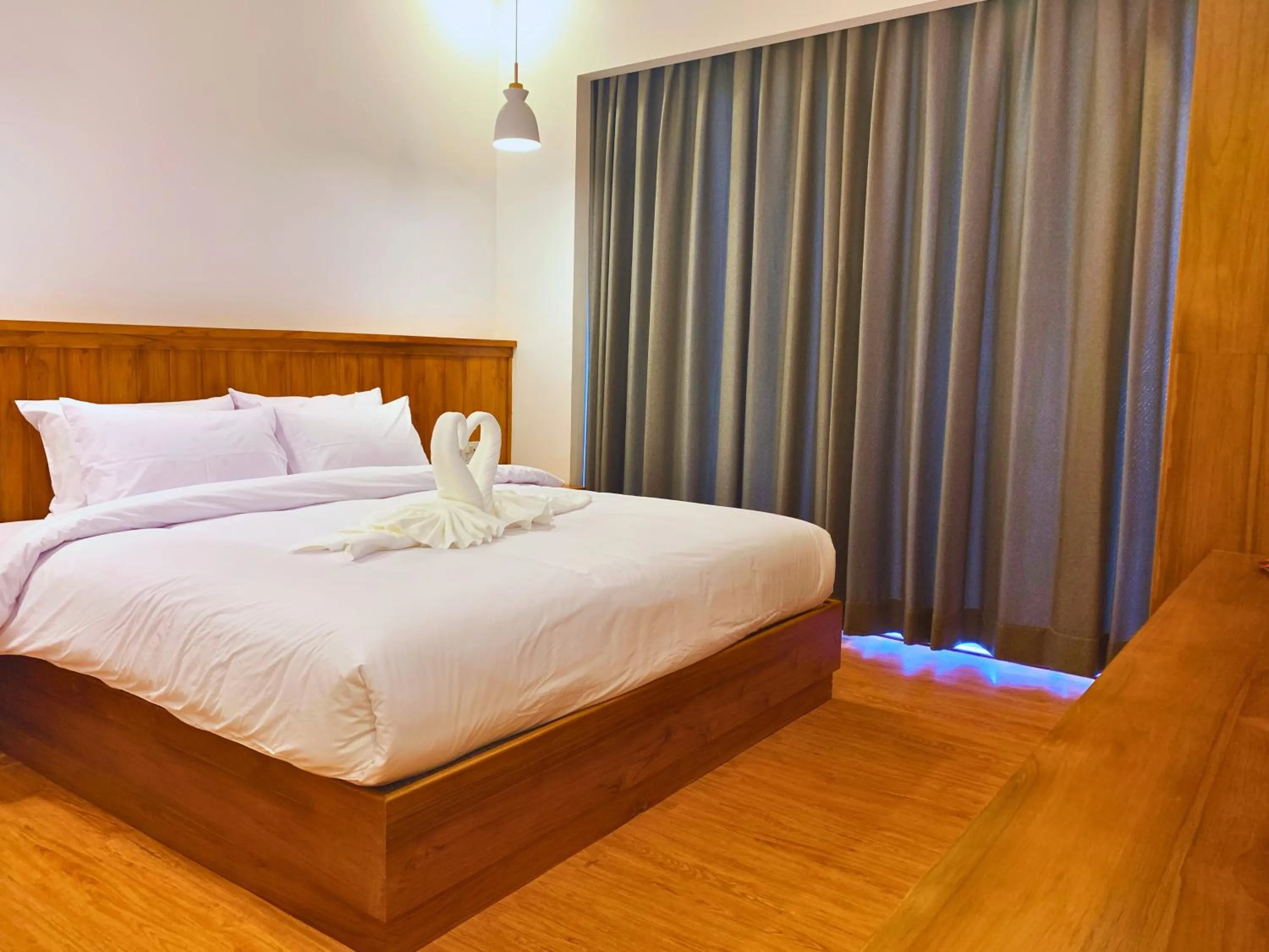 Bed in Oudomsin VangVieng Hotel