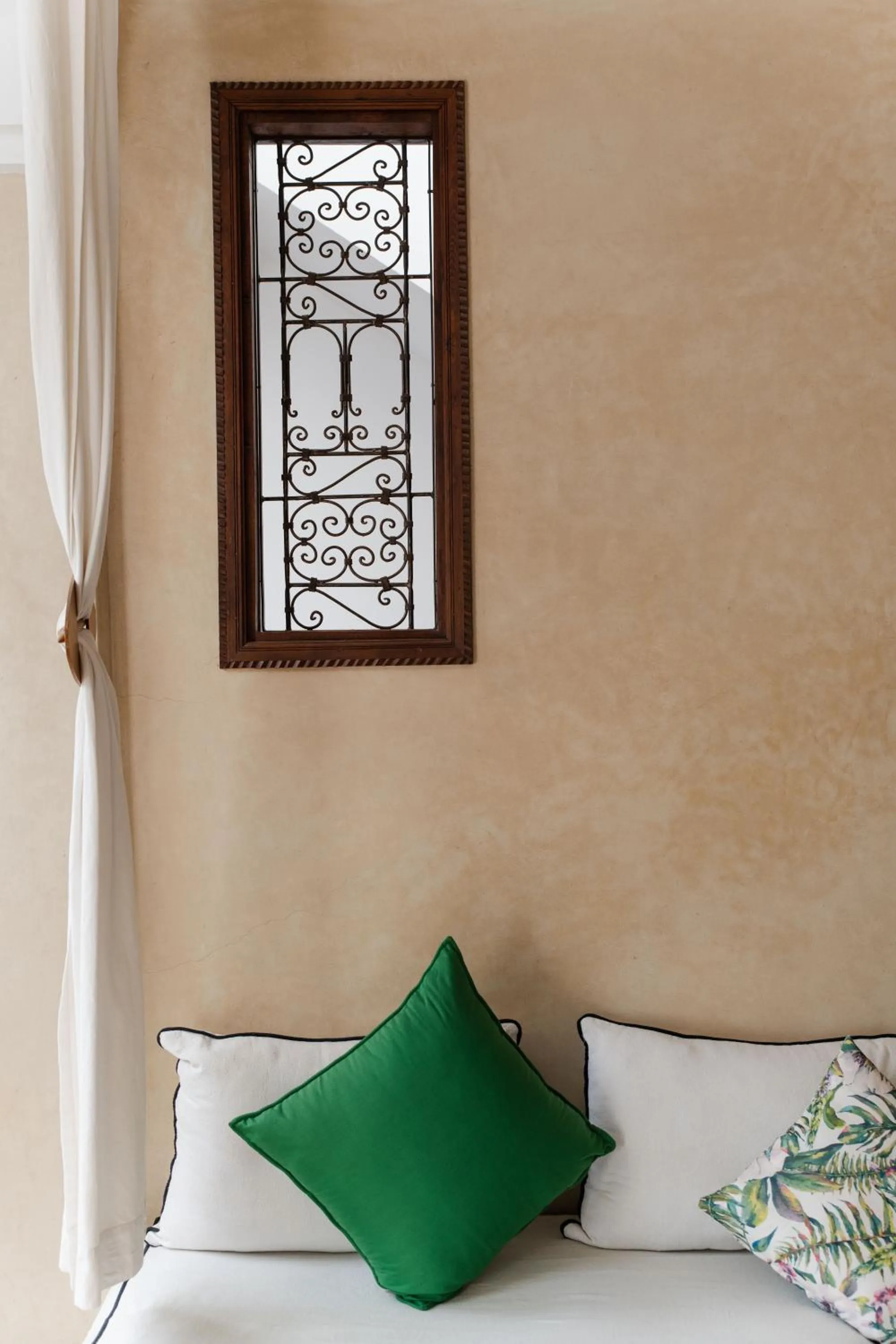 Seating area, Bed in Riad of the Moon