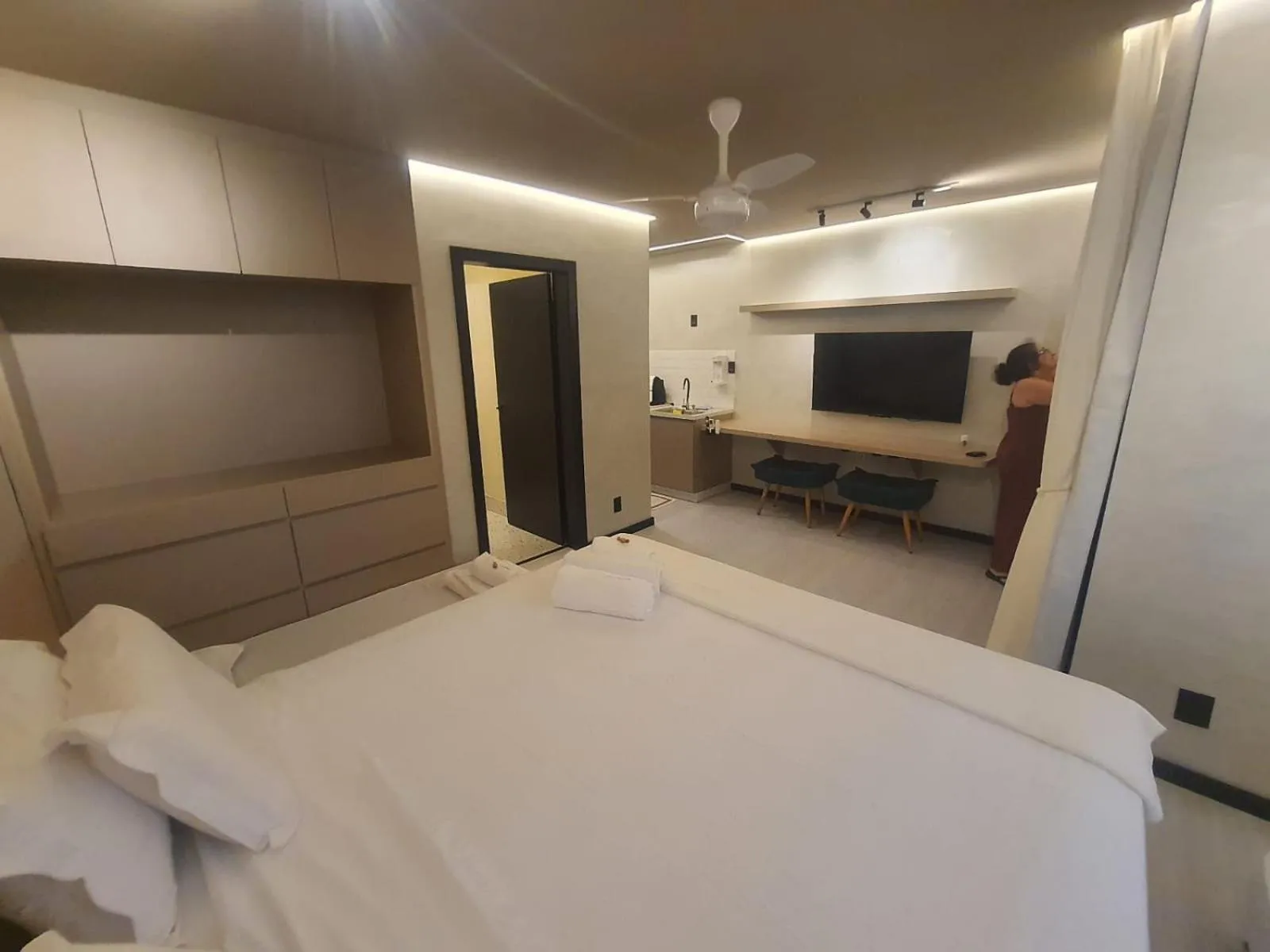 Bed in Apart-hotel Theotókos Flats