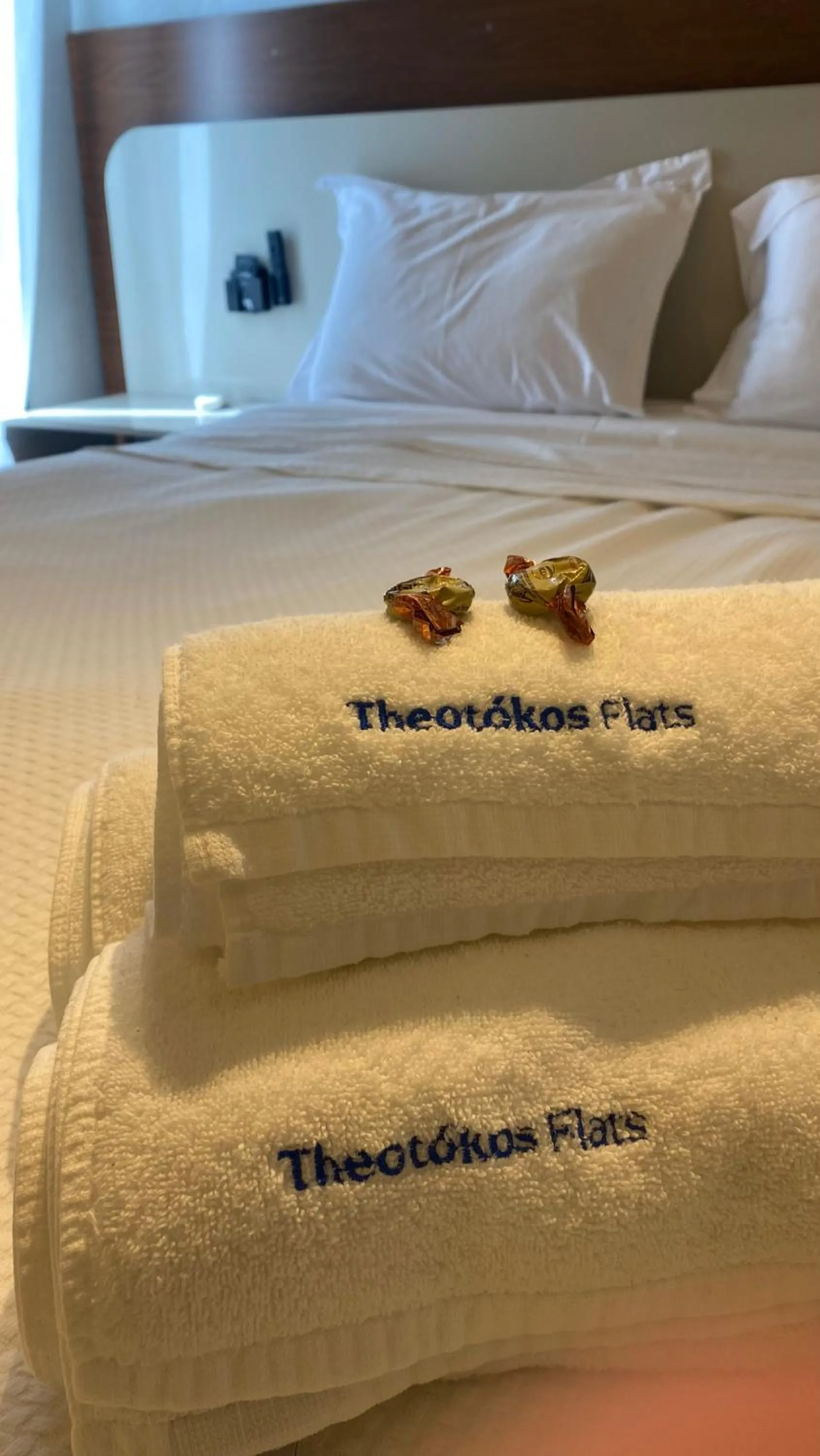 Bed in Apart-hotel Theotókos Flats