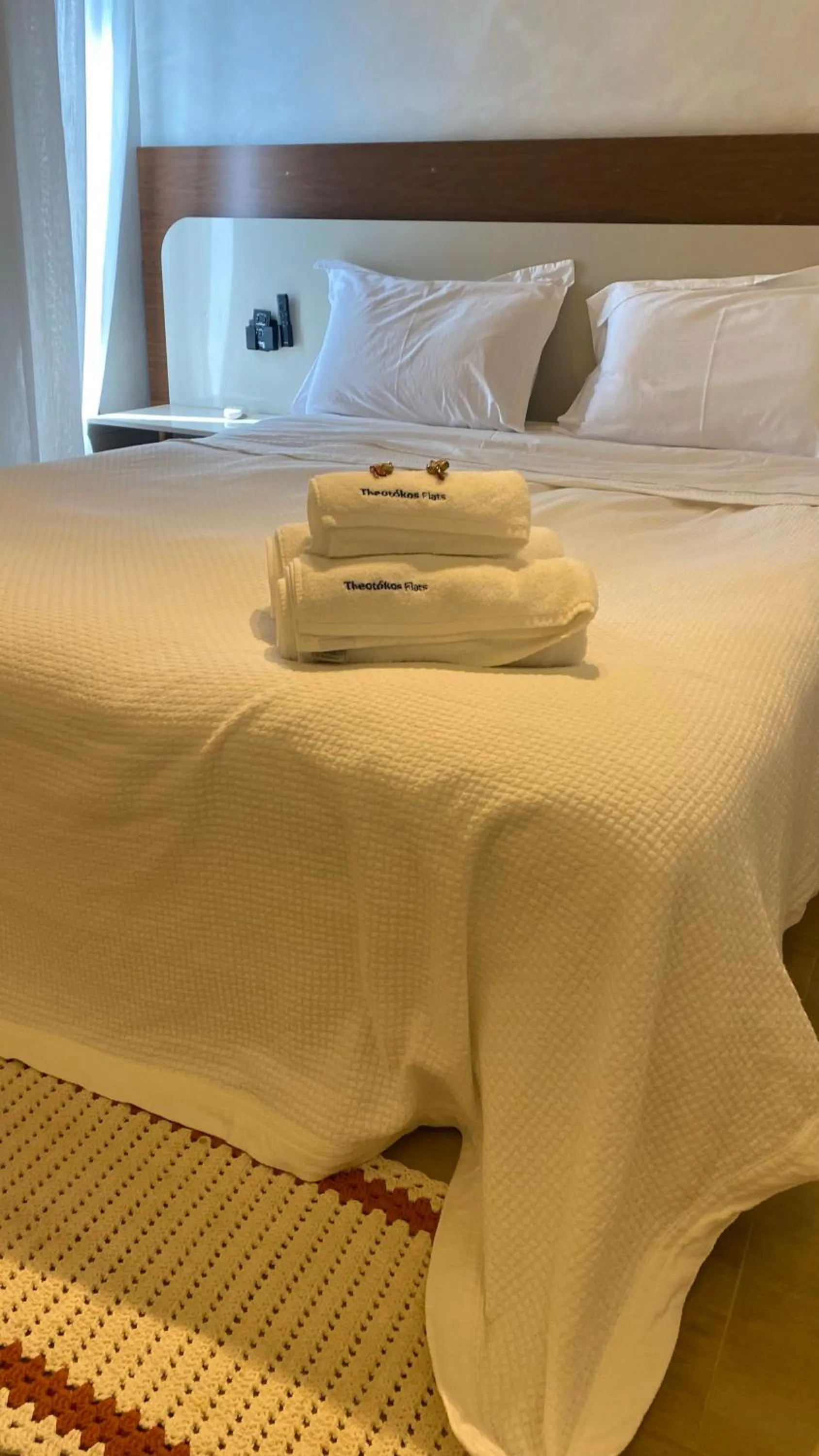 Bed in Apart-hotel Theotókos Flats