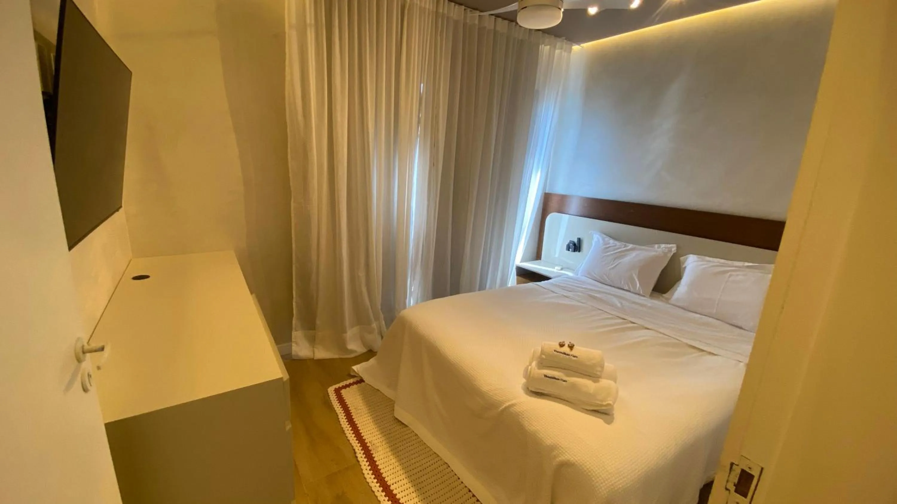 Bed in Apart-hotel Theotókos Flats