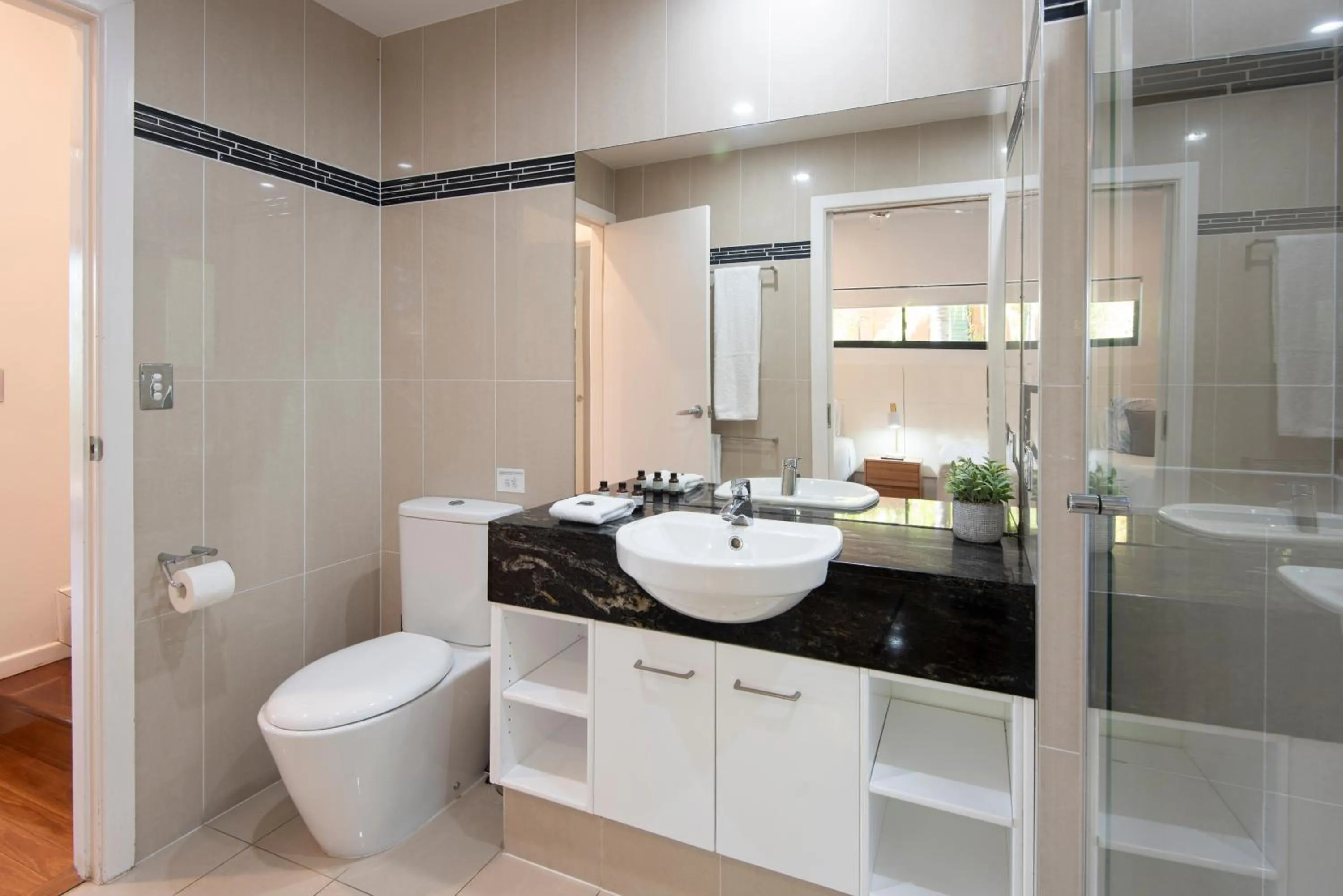 Bathroom in Pinnacle Apartments on Hamilton Island by HIHA