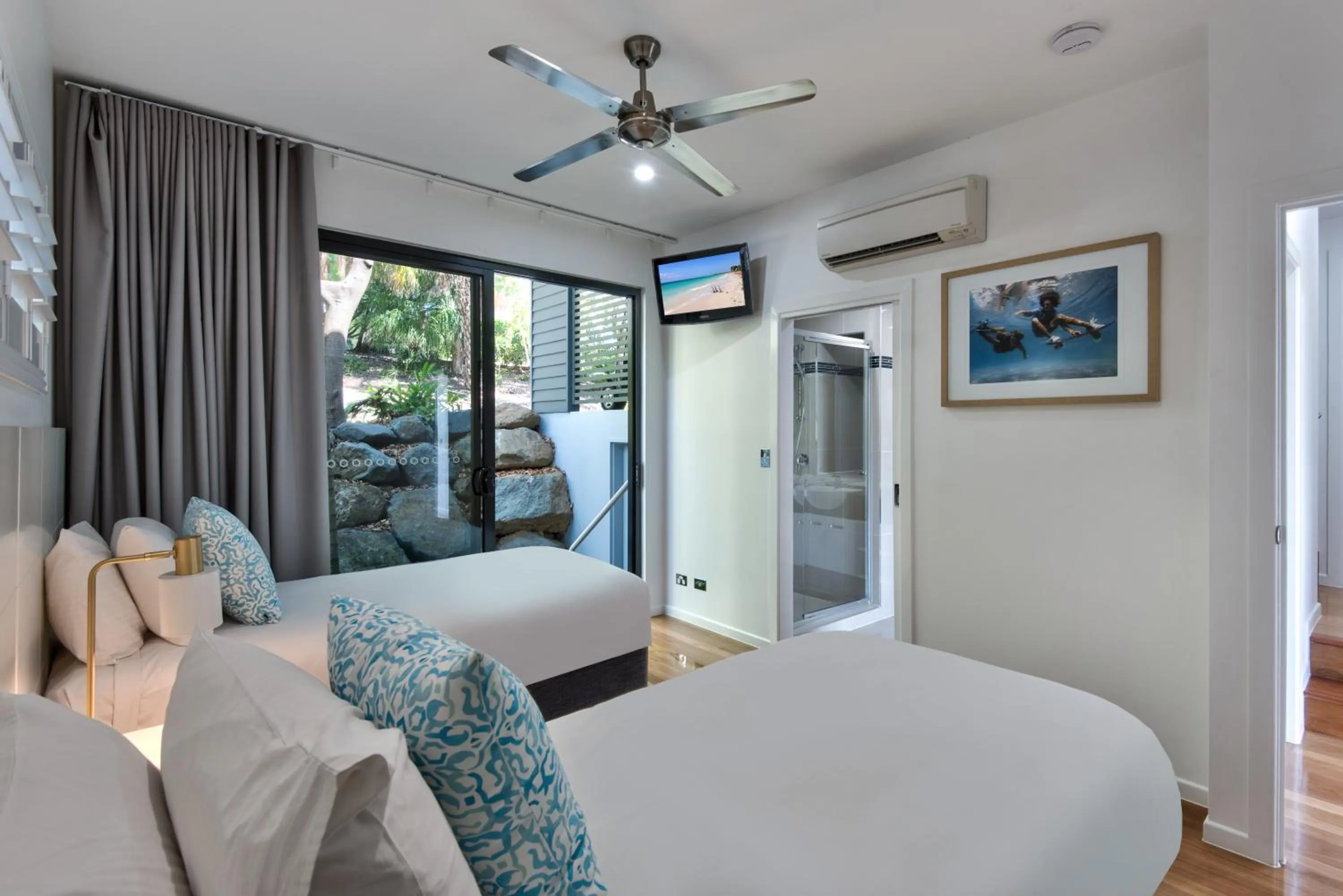 Bedroom, Bed in Pinnacle Apartments on Hamilton Island by HIHA