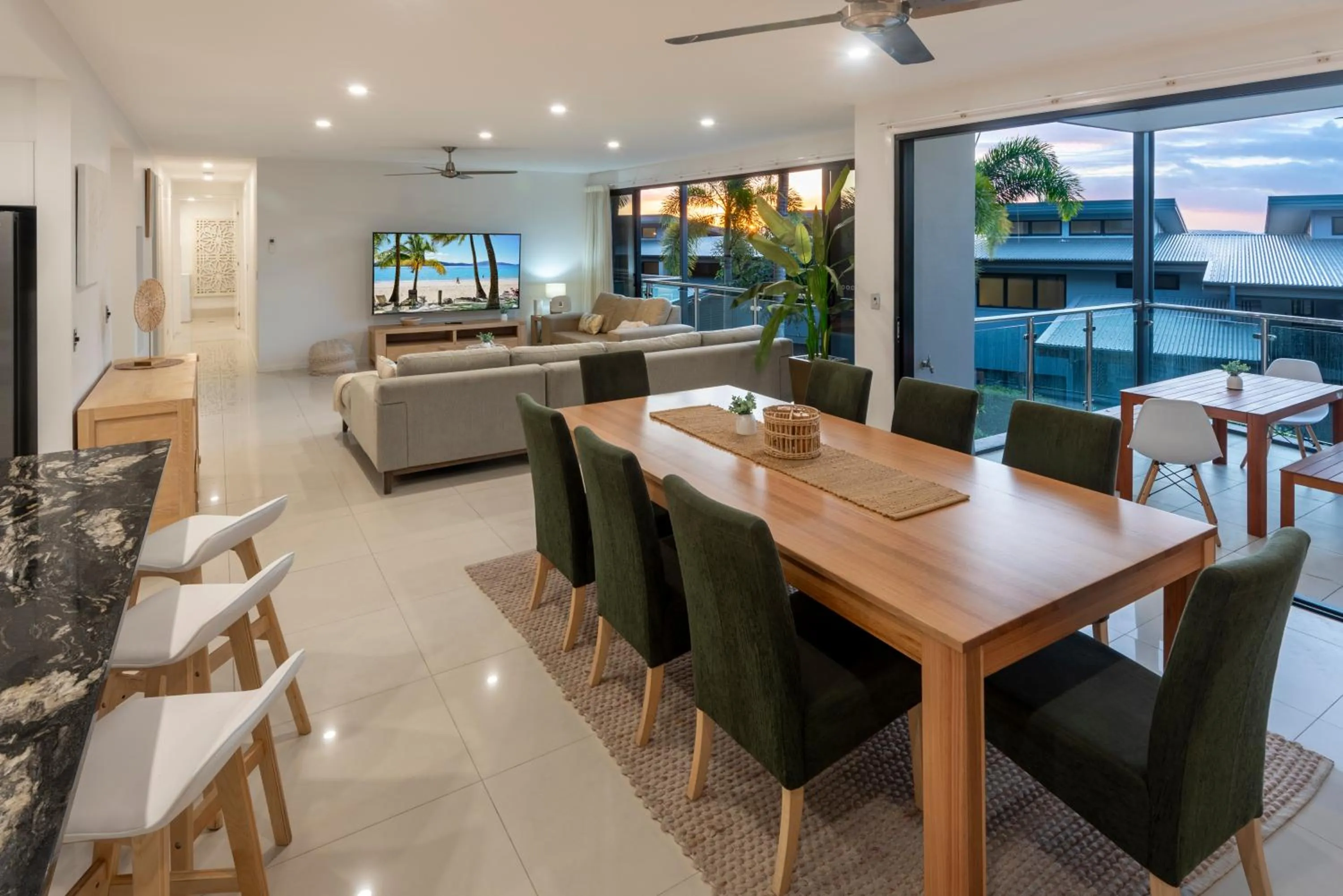 Dining area in Pinnacle Apartments on Hamilton Island by HIHA