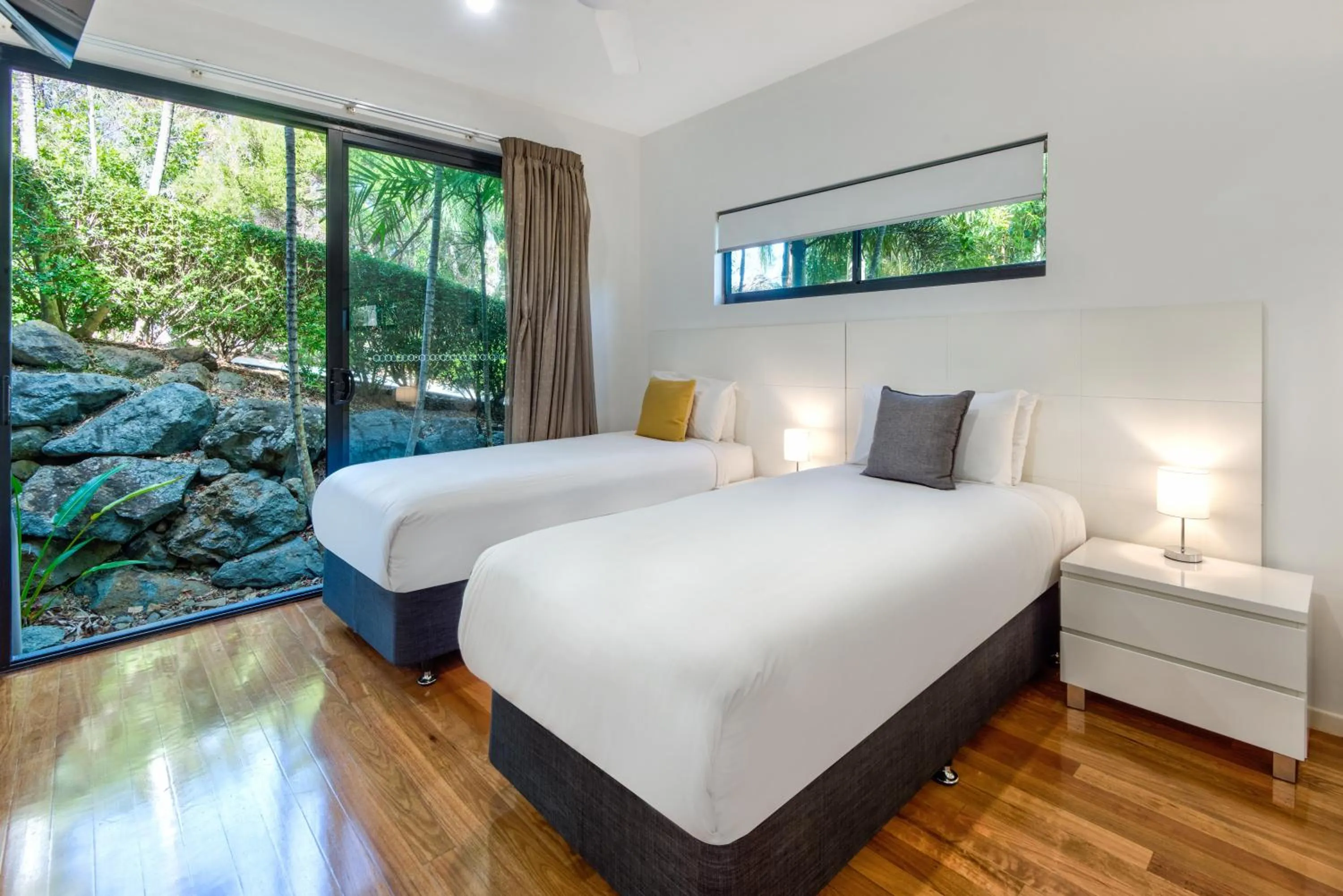 Bedroom, Bed in Pinnacle Apartments on Hamilton Island by HIHA