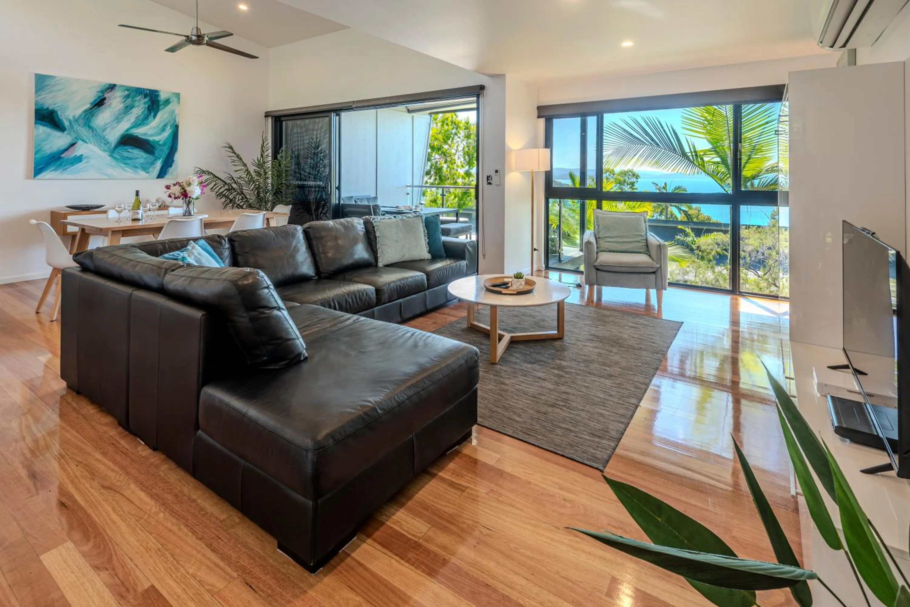 Living room in Pinnacle Apartments on Hamilton Island by HIHA