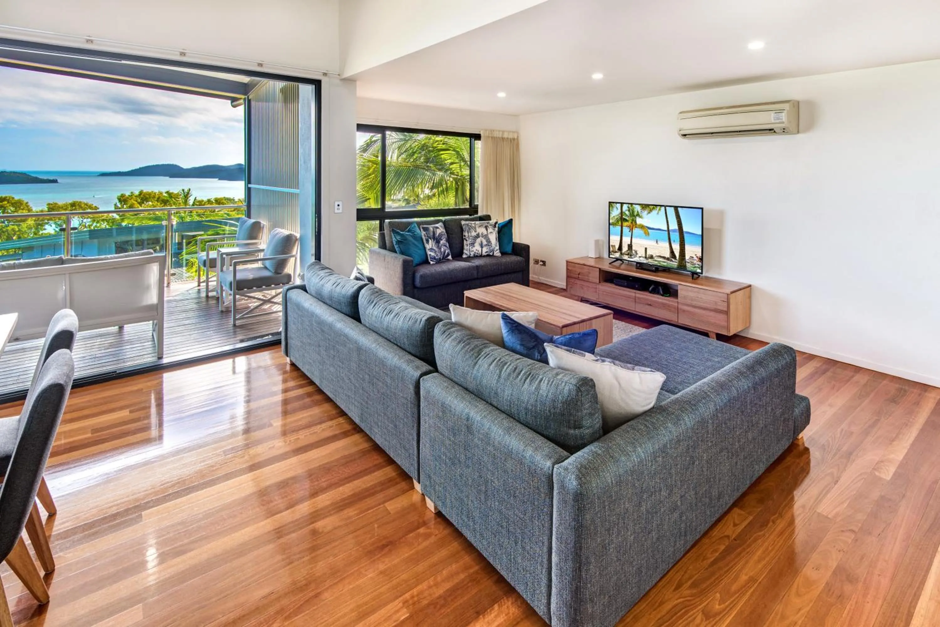 Living room in Pinnacle Apartments on Hamilton Island by HIHA