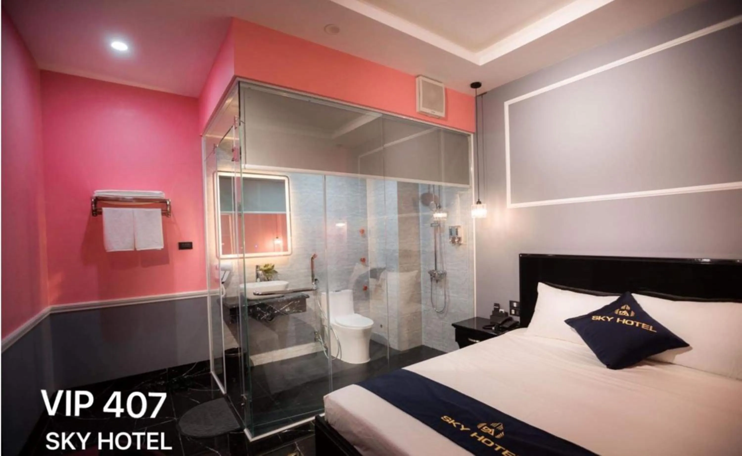 Bedroom, Bed in Sky Hotel Bắc Giang