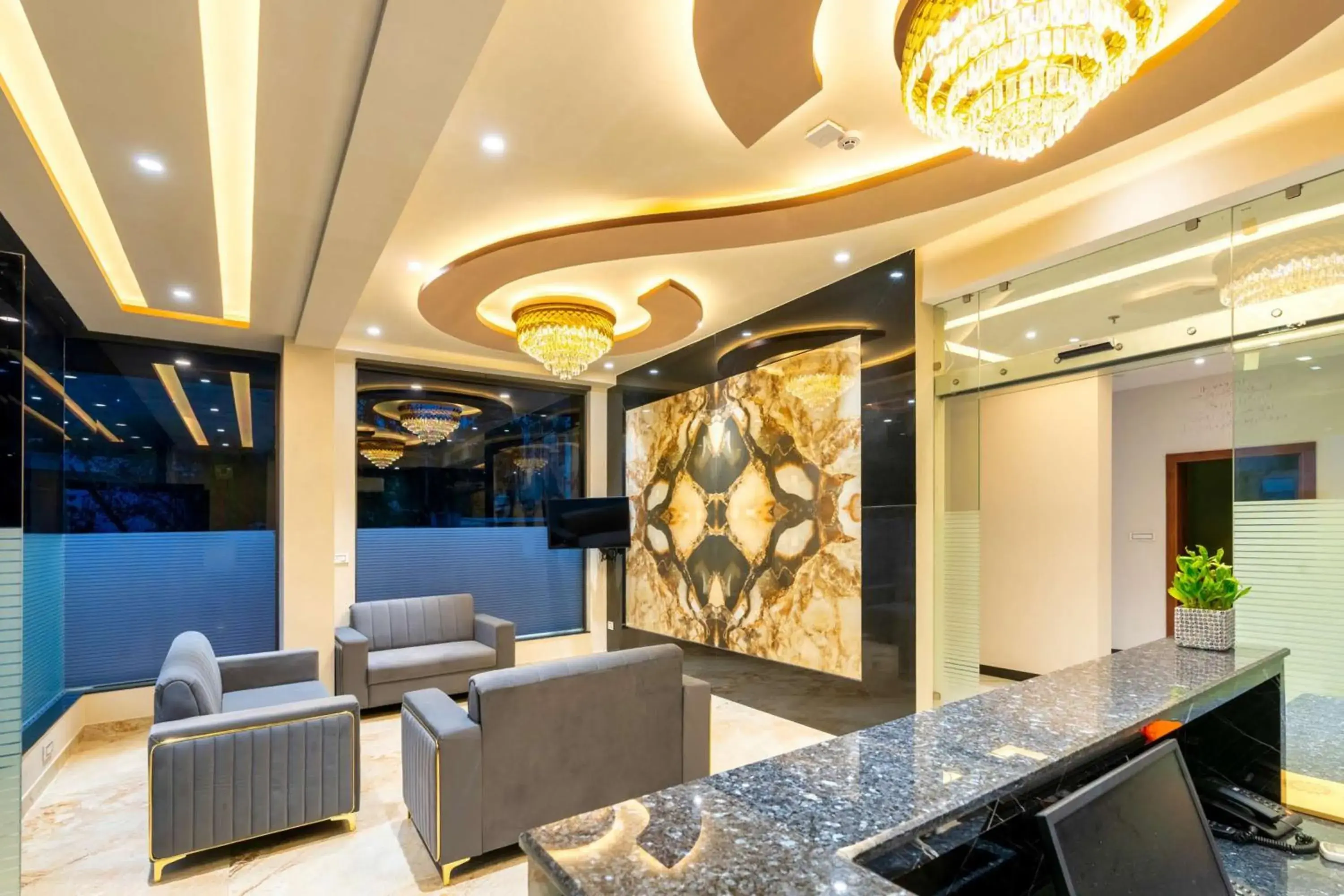 Lobby or reception in The Grand Fateh Lobby or reception in The Grand Fateh