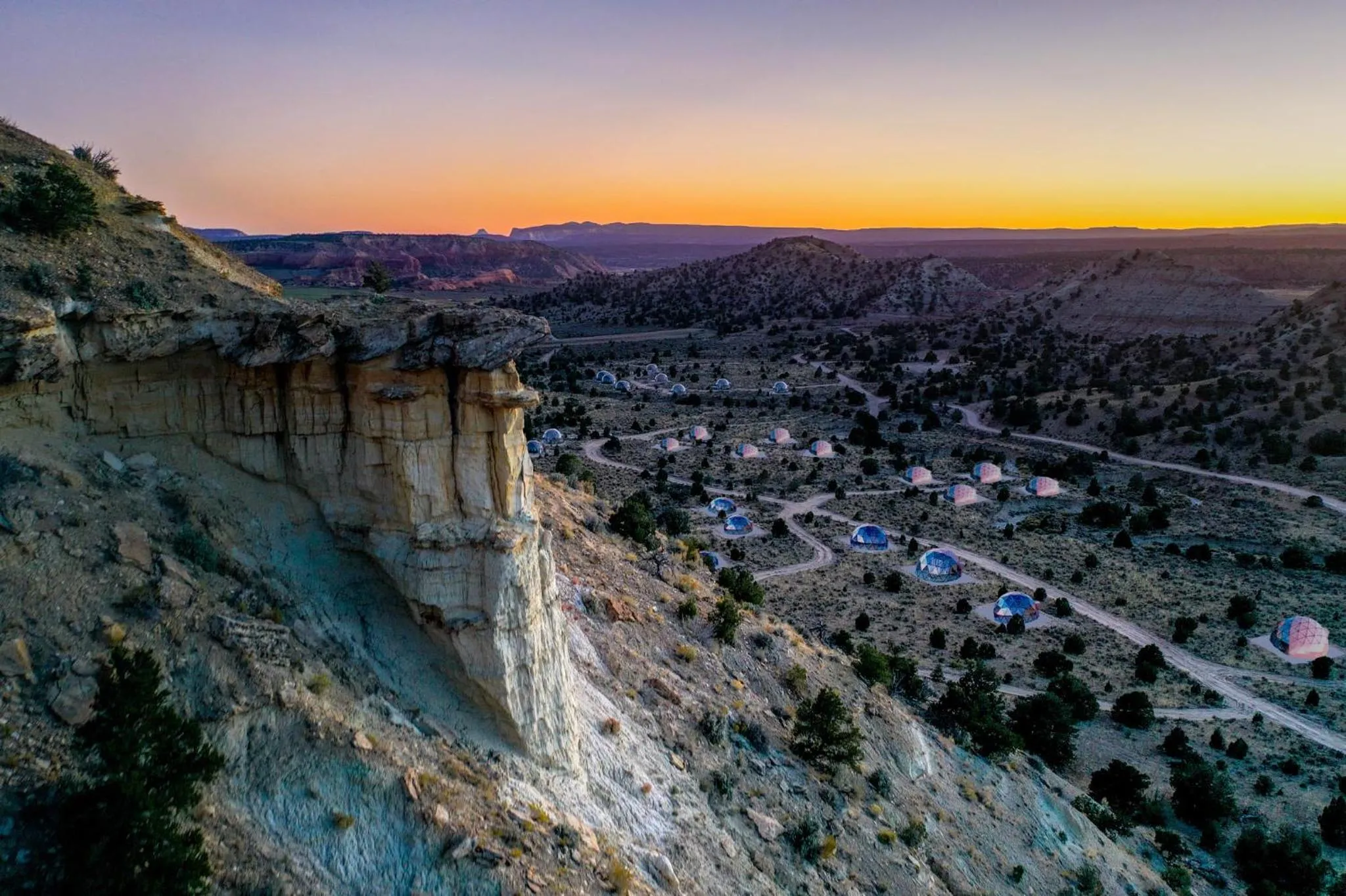 Bird's eye view in Clear Sky Resorts - Bryce Canyon - Unique Stargazing Domes