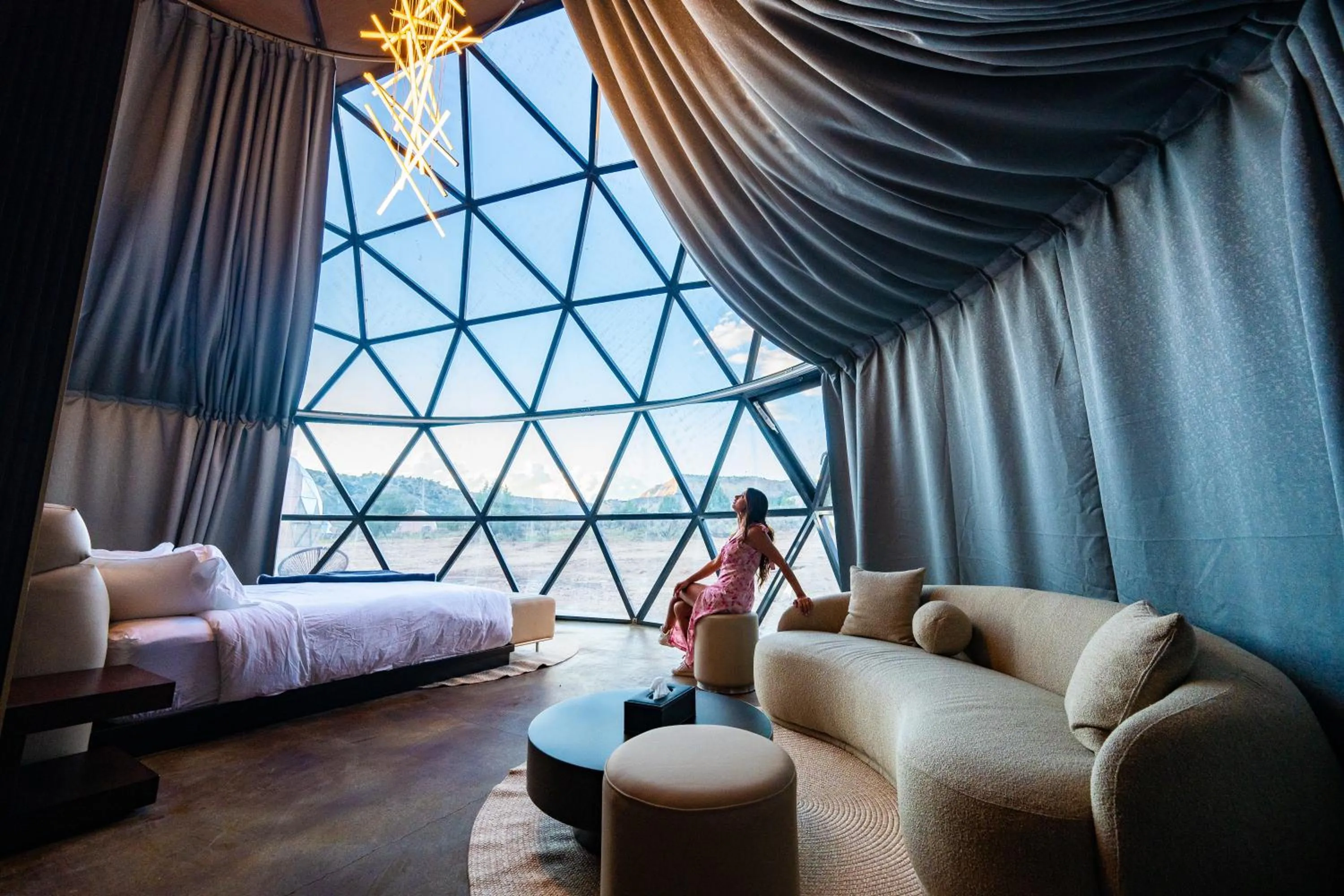 Bedroom, Bed in Clear Sky Resorts - Bryce Canyon - Unique Stargazing Domes