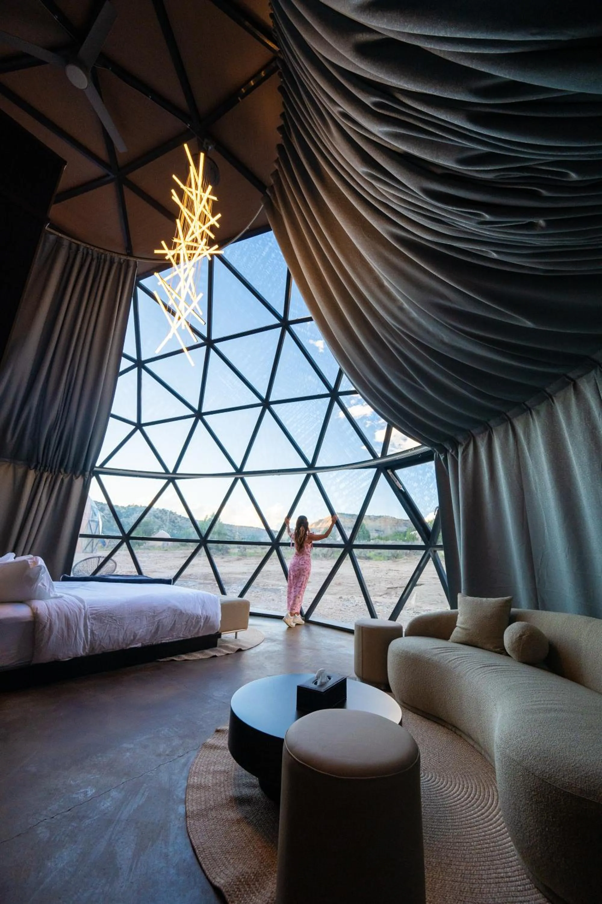 Bedroom, Bed in Clear Sky Resorts - Bryce Canyon - Unique Stargazing Domes