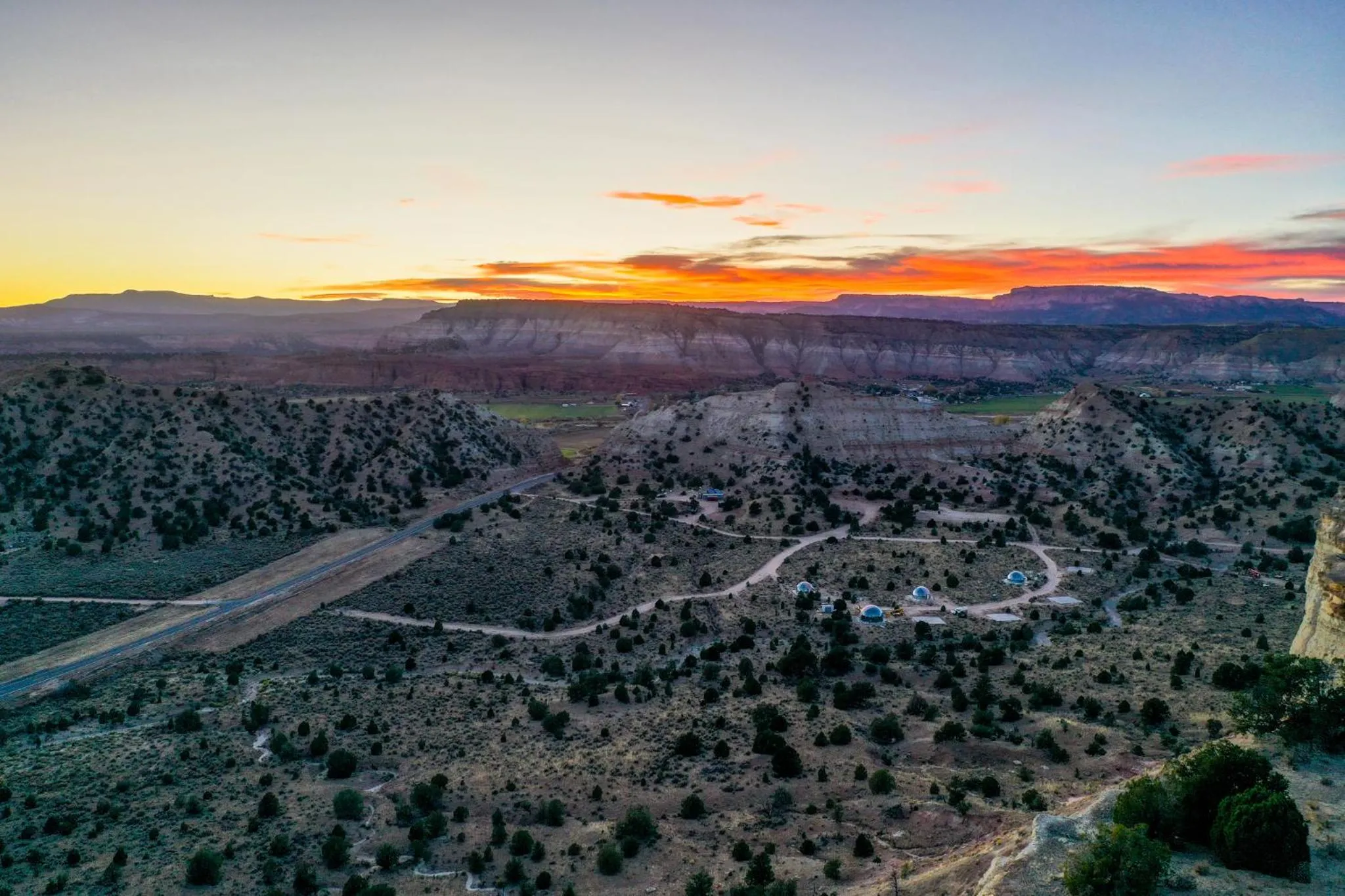 Bird's eye view in Clear Sky Resorts - Bryce Canyon - Unique Stargazing Domes