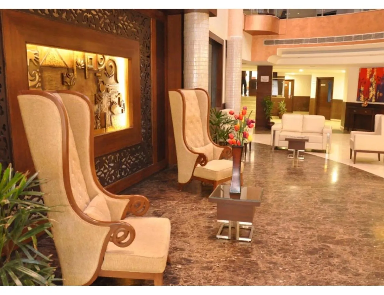 Seating area in AMR Hotel, Katra