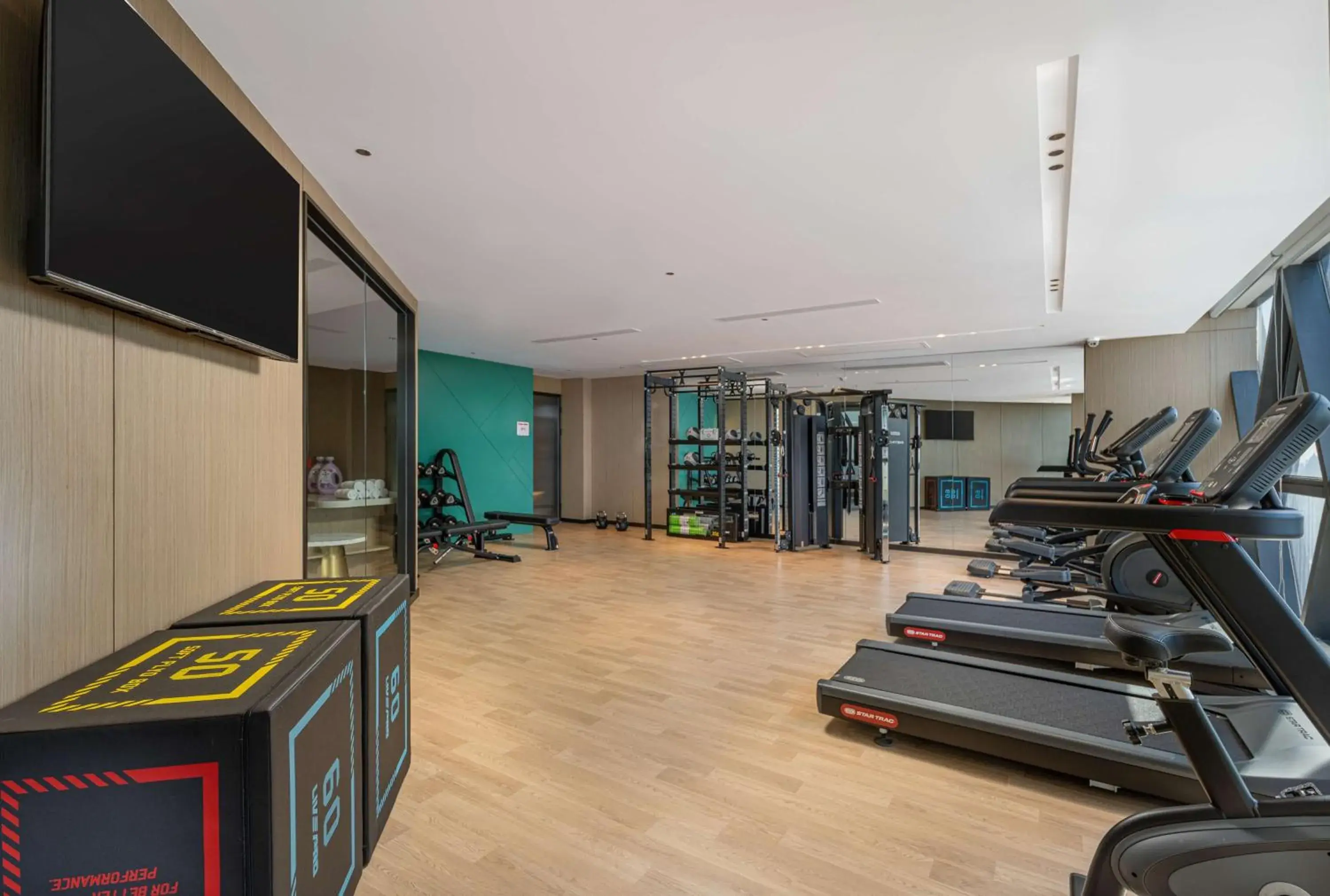 Fitness centre/facilities in Hilton Garden Inn Nantong Haohe Scenic Area Fitness centre/facilities in Hilton Garden Inn Nantong Haohe Scenic Area