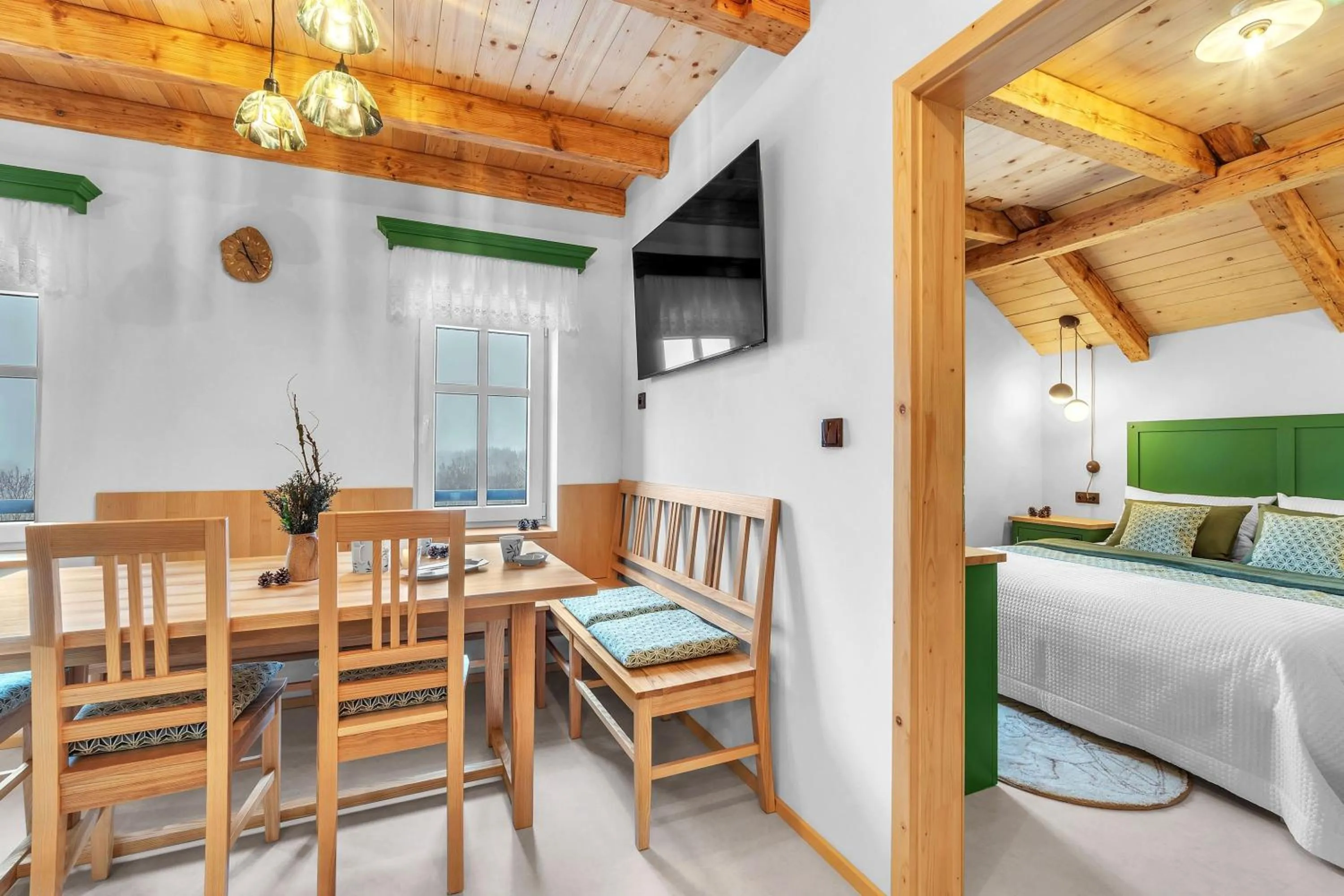 Living room, Bed in Ludvíkova bouda
