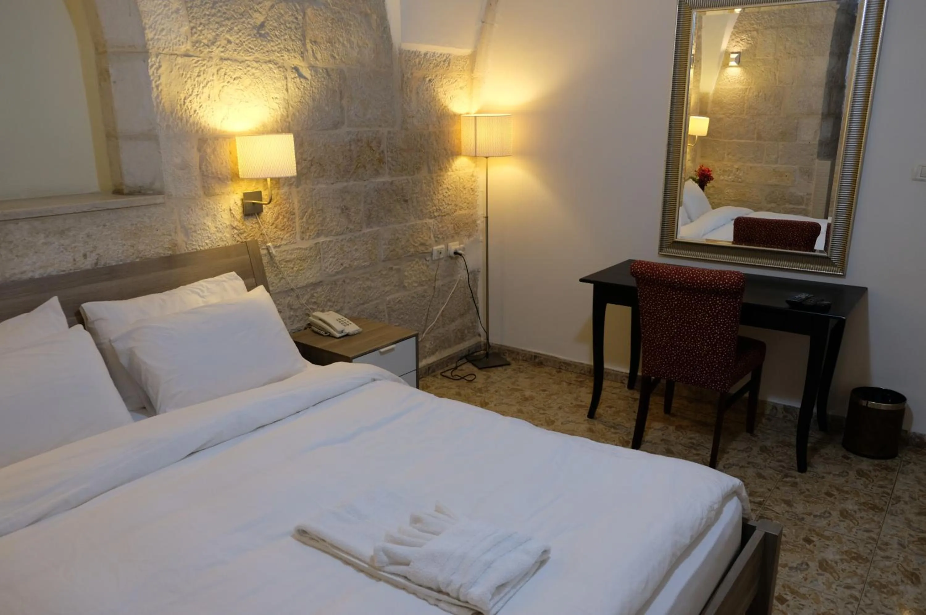 Bedroom, Bed in St. George’s Cathedral Pilgrim Guesthouse – Jerusalem