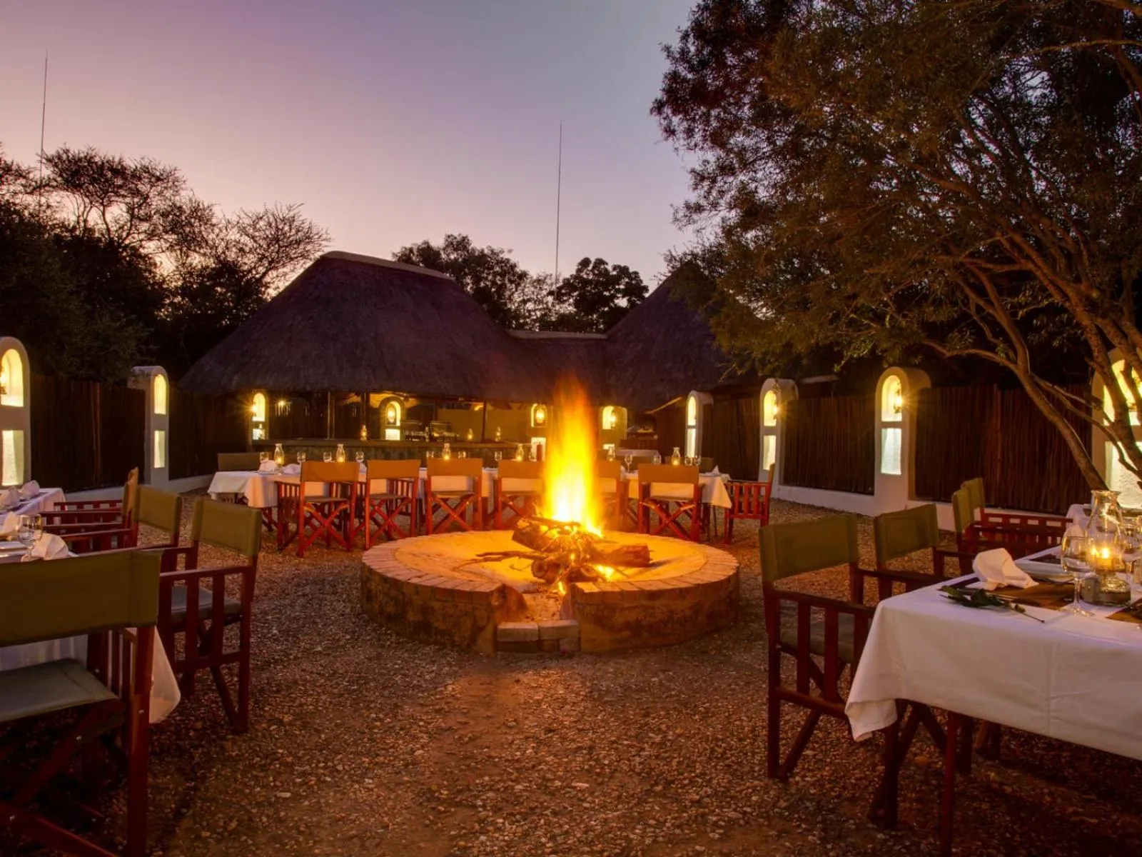 Dining area in Kubu Safari Lodge