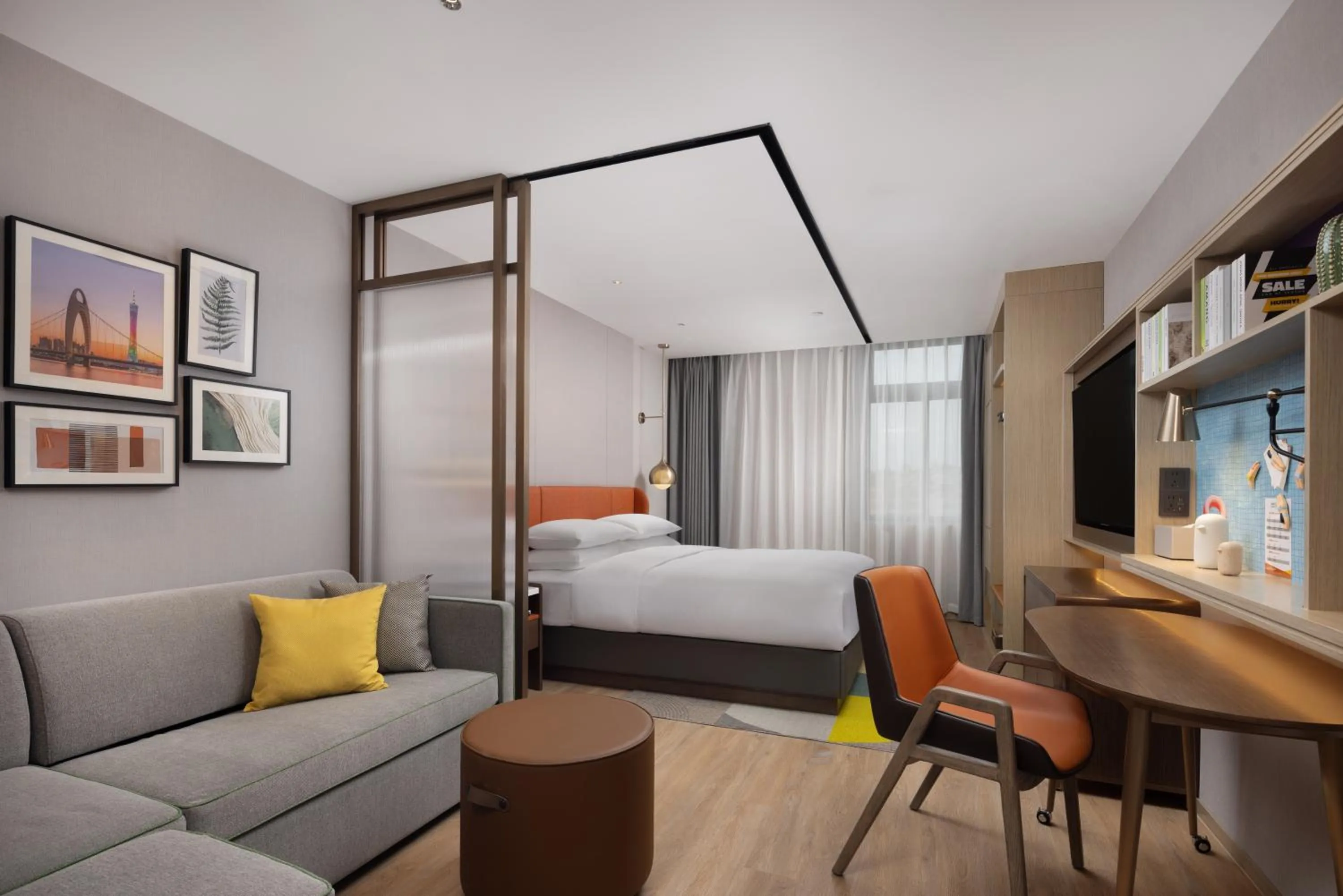 Bed in Home2 Suites By Hilton Hotel Guangzhou Baiyun International Airport Branch - Free Shuttle Bus to Guangzhou Baiyun International Airport & Free Deliver Service to Canton Fair Complex During Canton Fair Period
