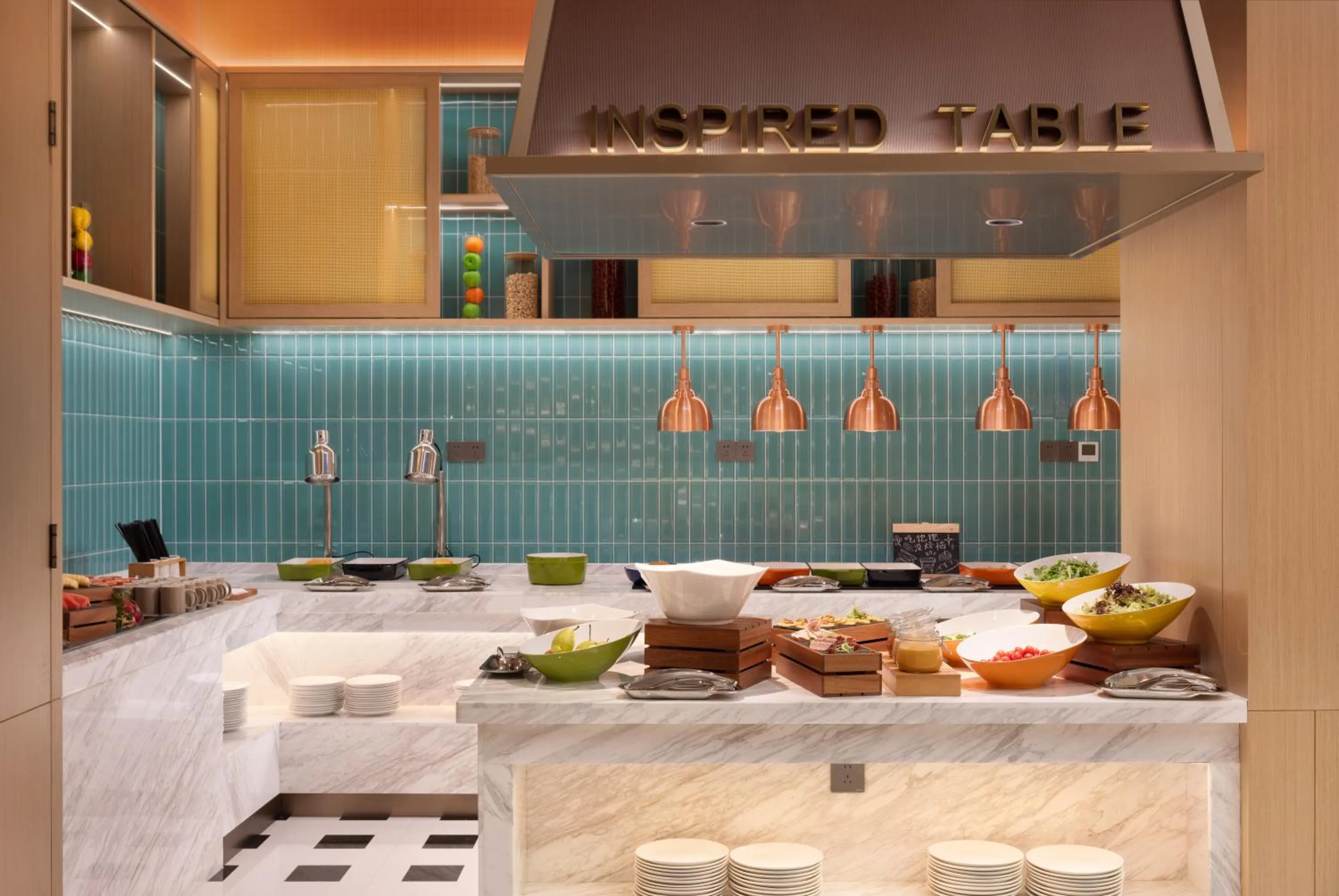 Kitchen or kitchenette in Home2 Suites By Hilton Hotel Guangzhou Baiyun International Airport Branch - Free Shuttle Bus to Guangzhou Baiyun International Airport & Free Deliver Service to Canton Fair Complex During Canton Fair Period