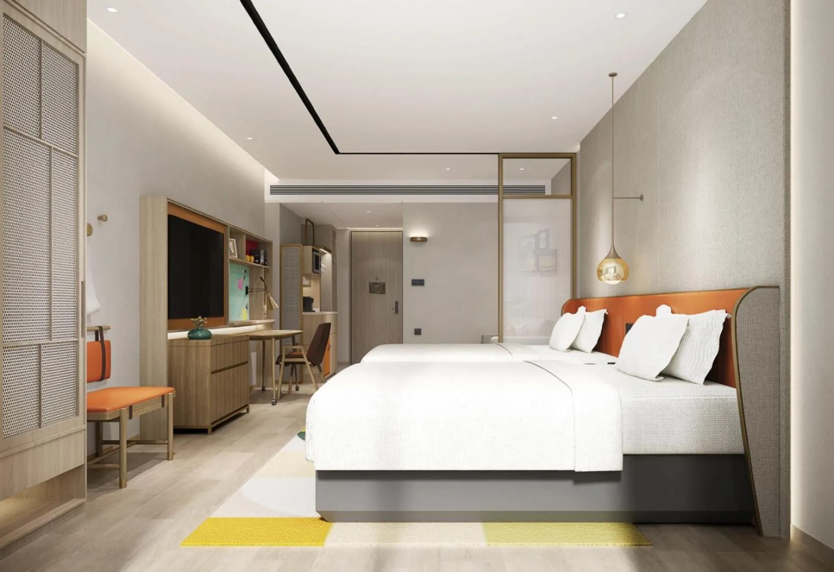 Bedroom, Bed in Home2 Suites By Hilton Hotel Guangzhou Baiyun International Airport Branch - Free Shuttle Bus to Guangzhou Baiyun International Airport & Free Deliver Service to Canton Fair Complex During Canton Fair Period