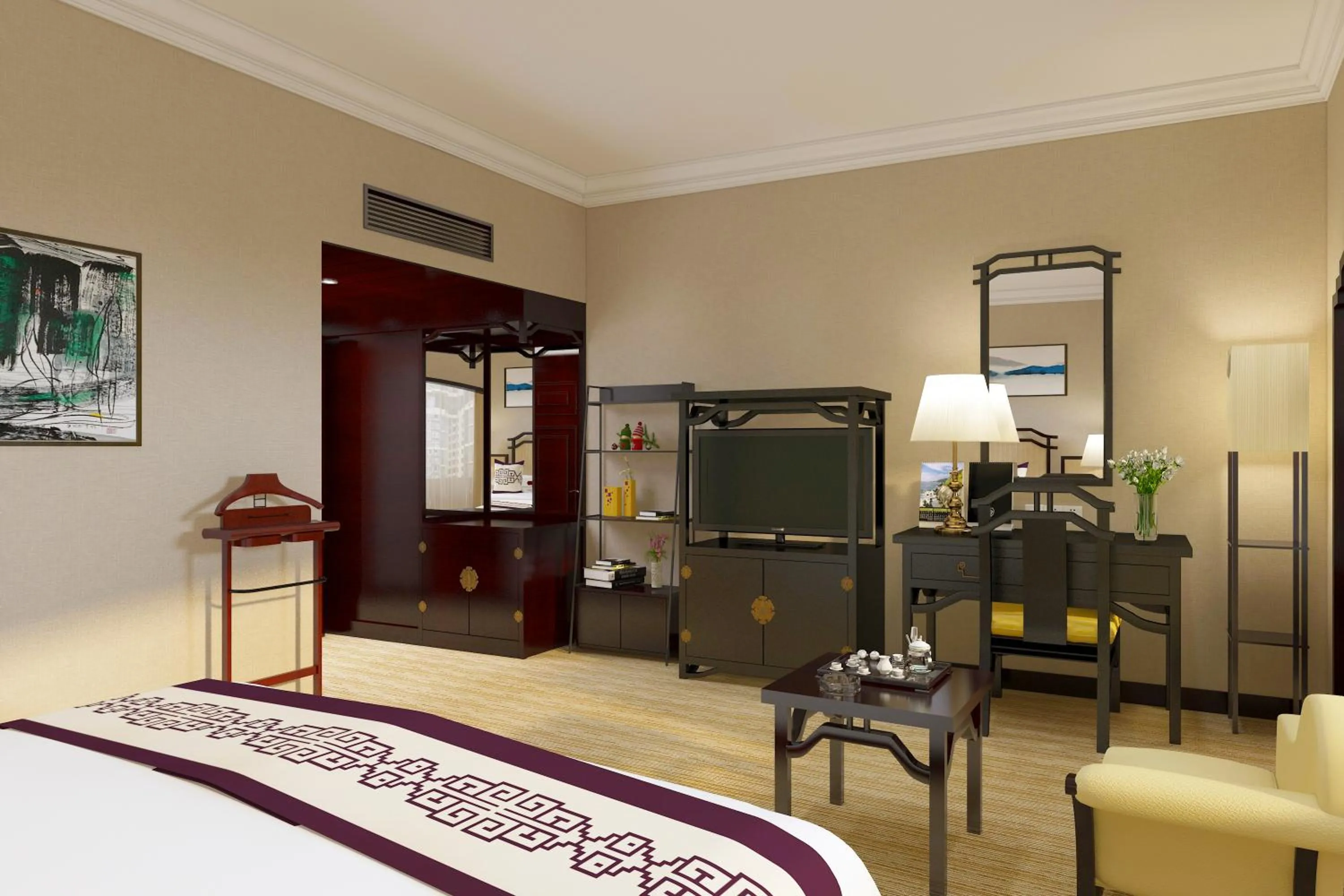 Bed in Yindo Jasper Hotel Zhuhai