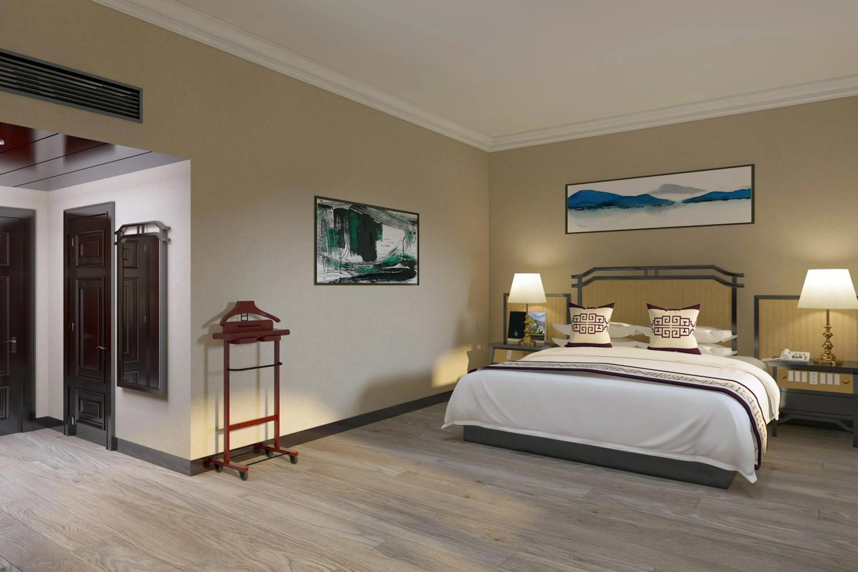 Bed in Yindo Jasper Hotel Zhuhai