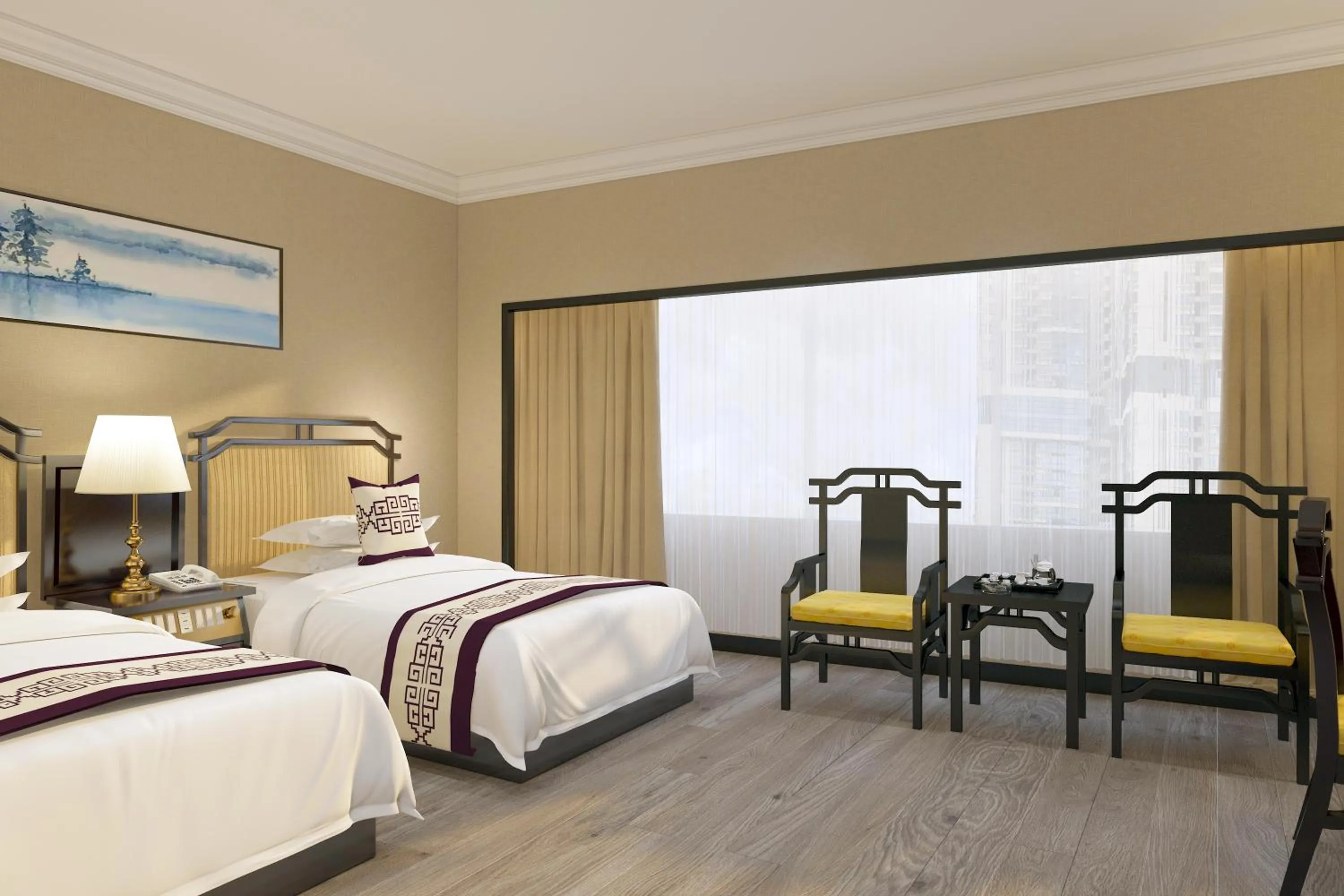 Bed in Yindo Jasper Hotel Zhuhai