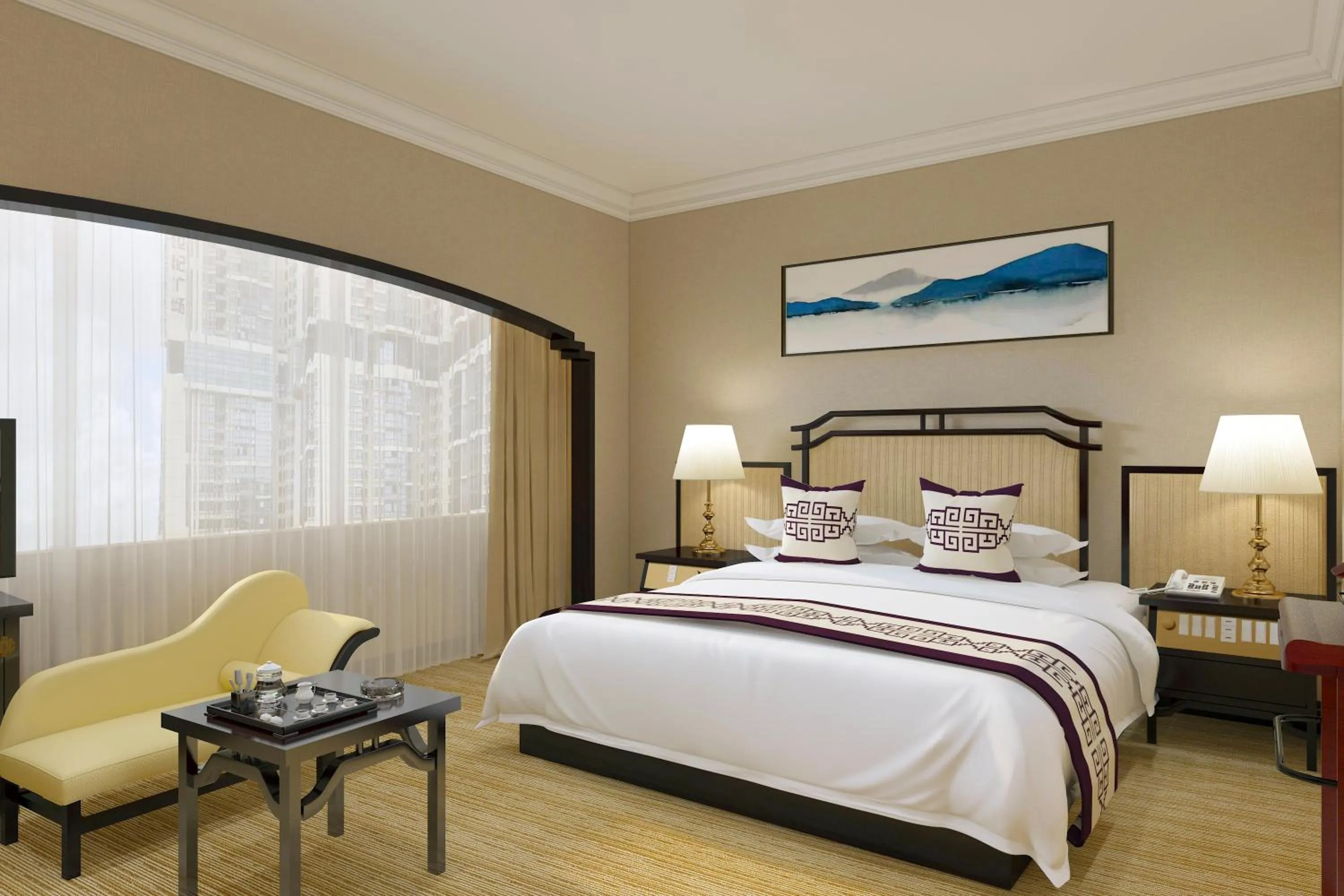 Bed in Yindo Jasper Hotel Zhuhai