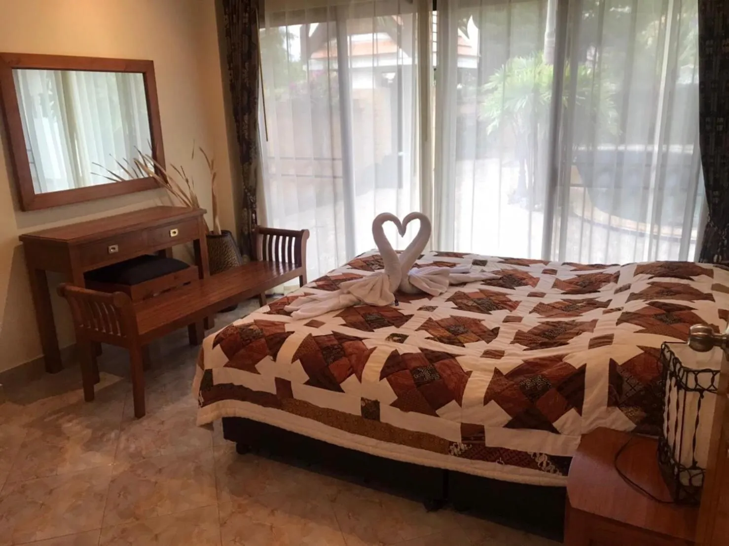 Bed in VIP Chain Resort Pool Villa